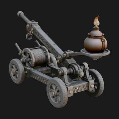 Swinging Fire Pot Launcher Model Design 3 3D Print Model