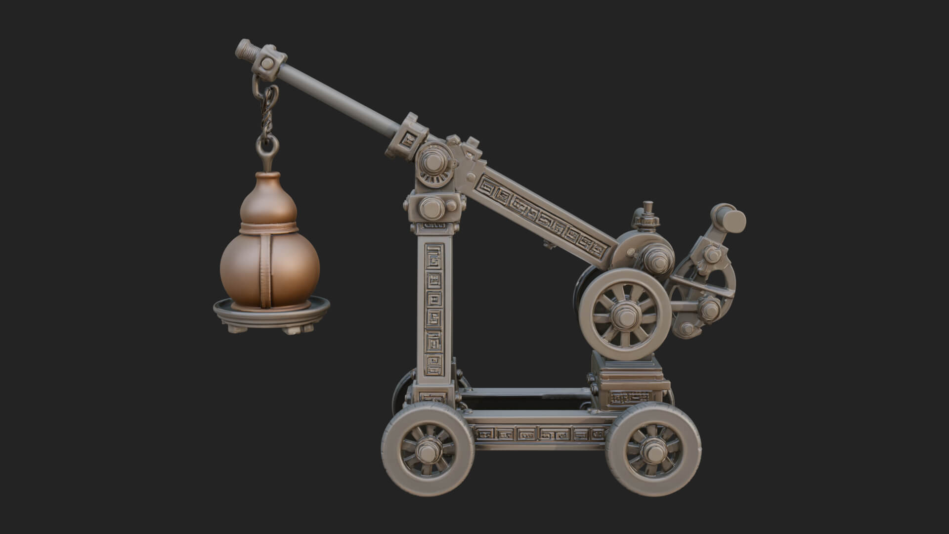 Swinging Fire Pot Launcher Model Design 4 3D Print Model 3D Model