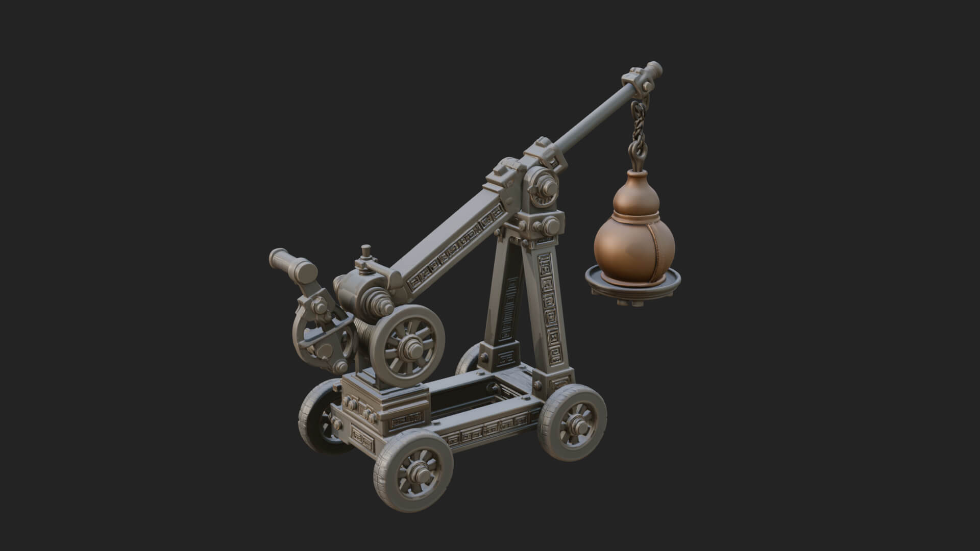 Swinging Fire Pot Launcher Model Design 4 3D Print Model 3D Model