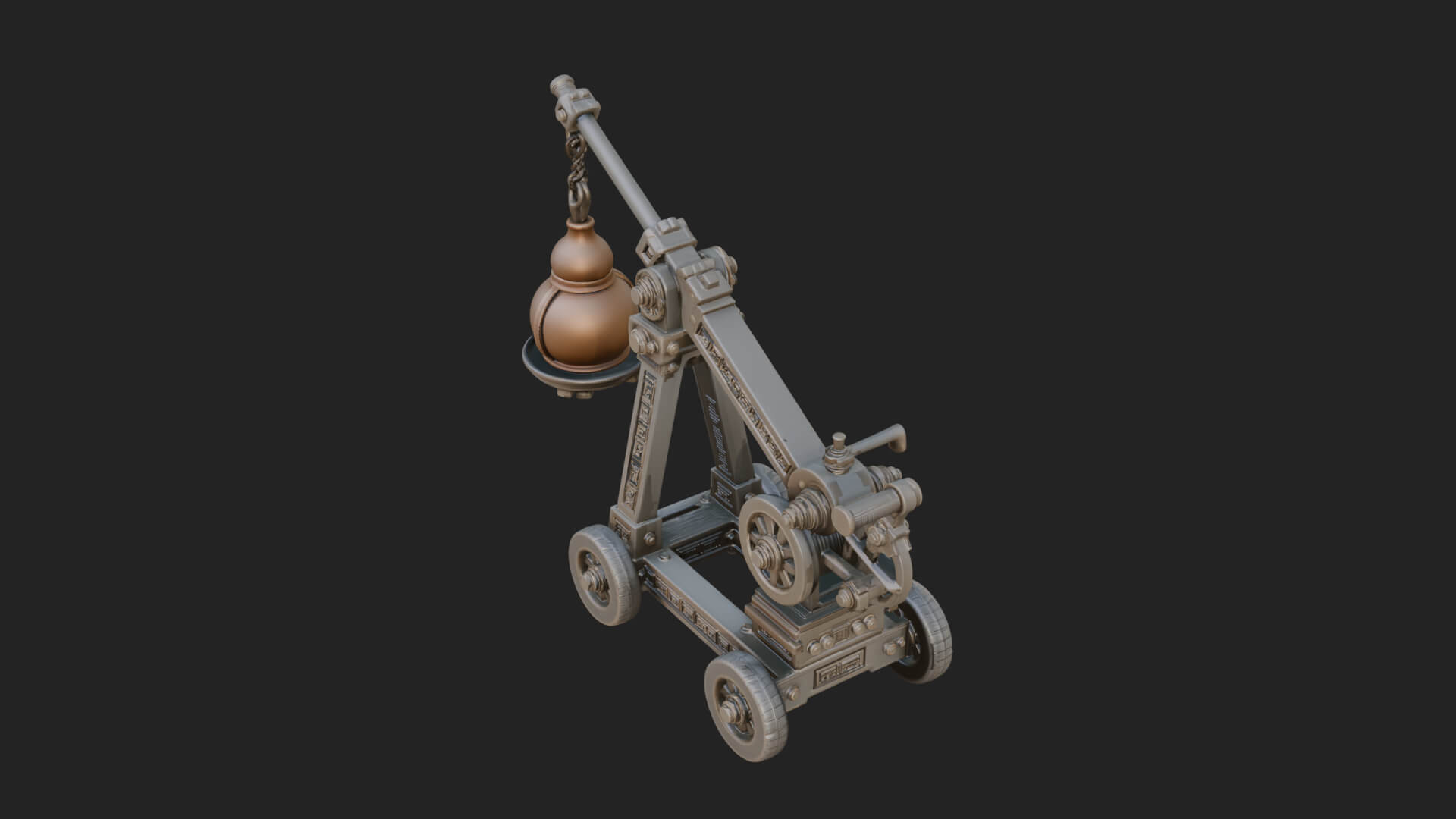 Swinging Fire Pot Launcher Model Design 4 3D Print Model 3D Model