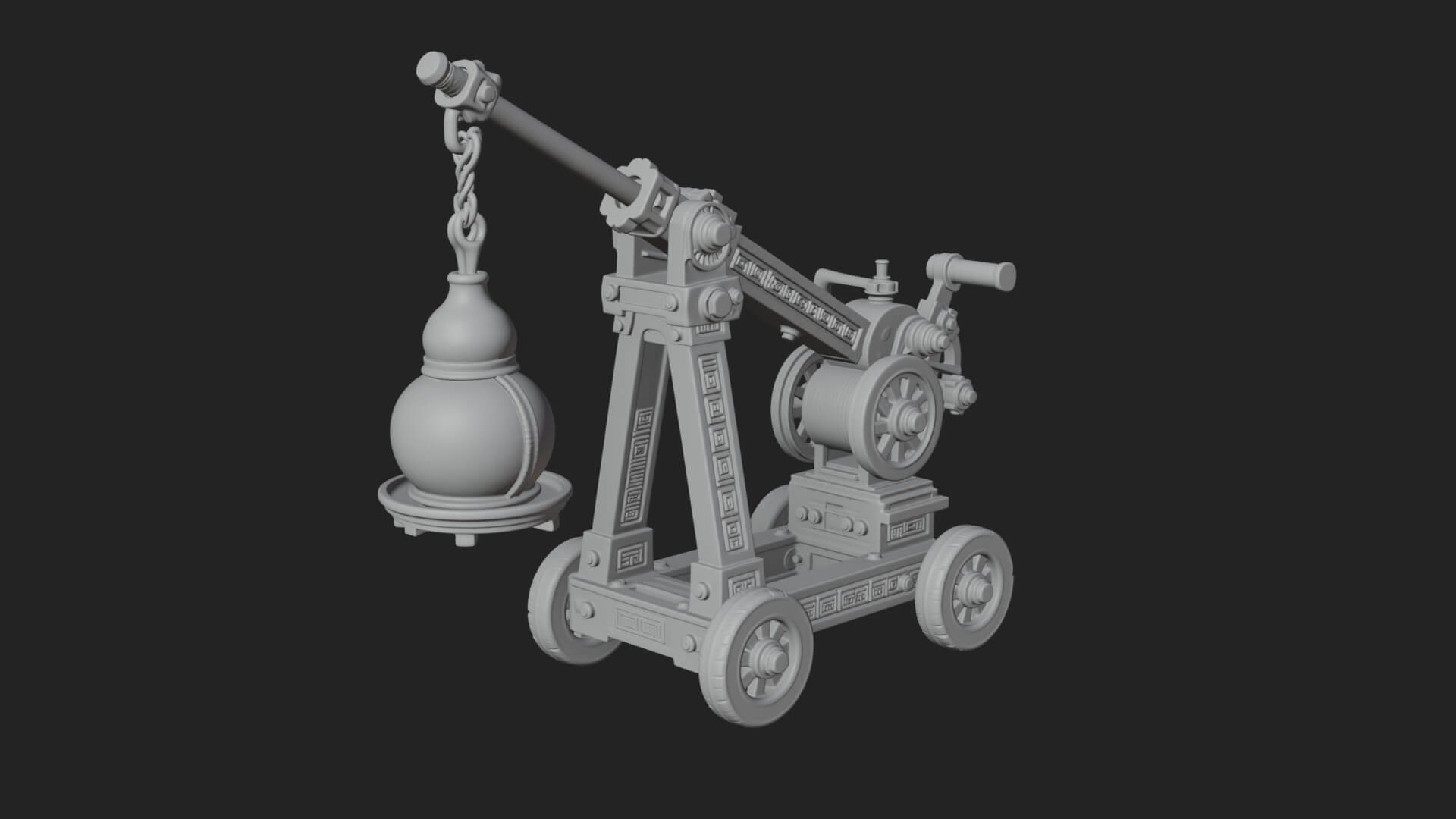 Swinging Fire Pot Launcher Model Design 4 3D Print Model 3D Model