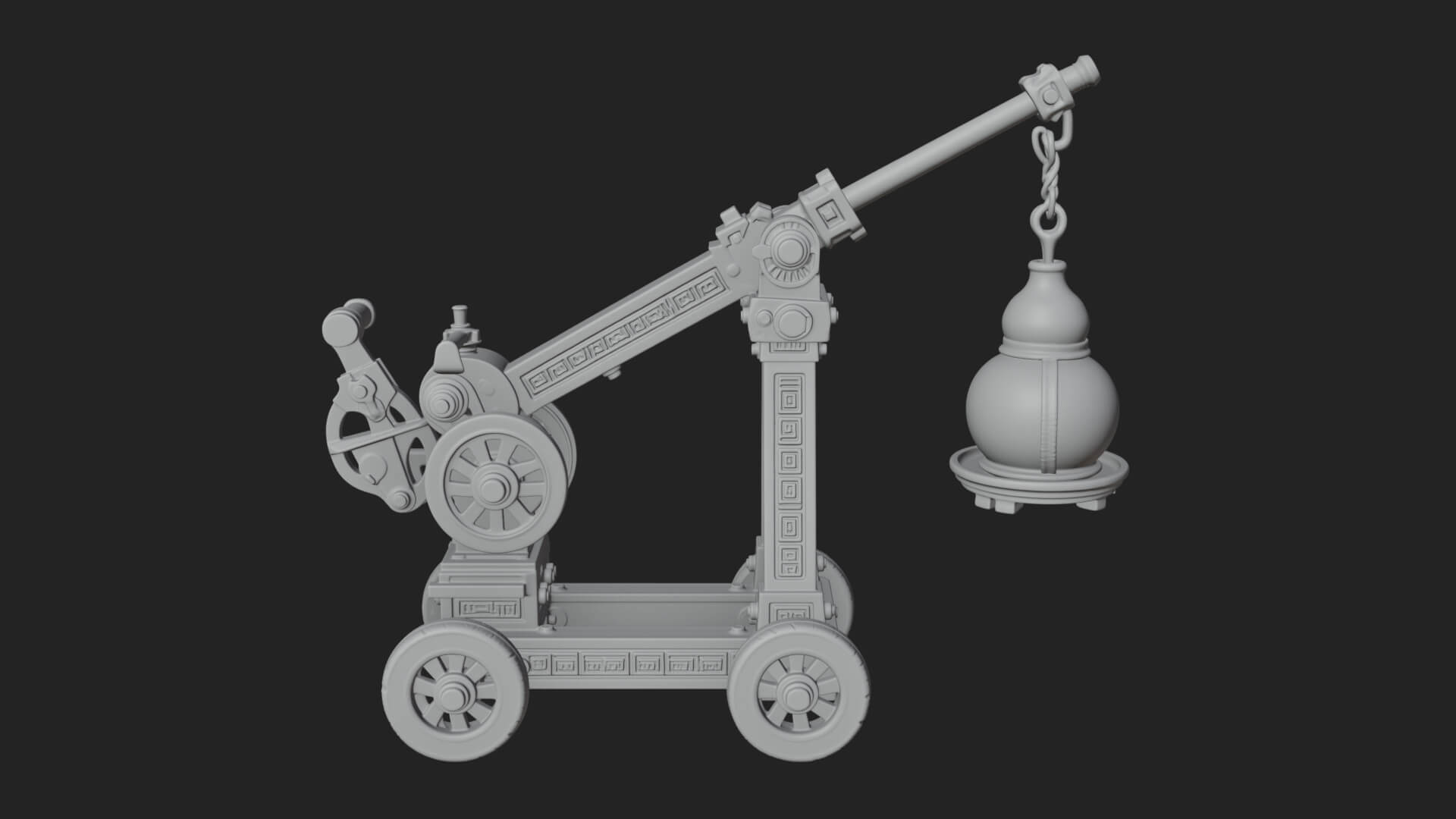 Swinging Fire Pot Launcher Model Design 4 3D Print Model 3D Model