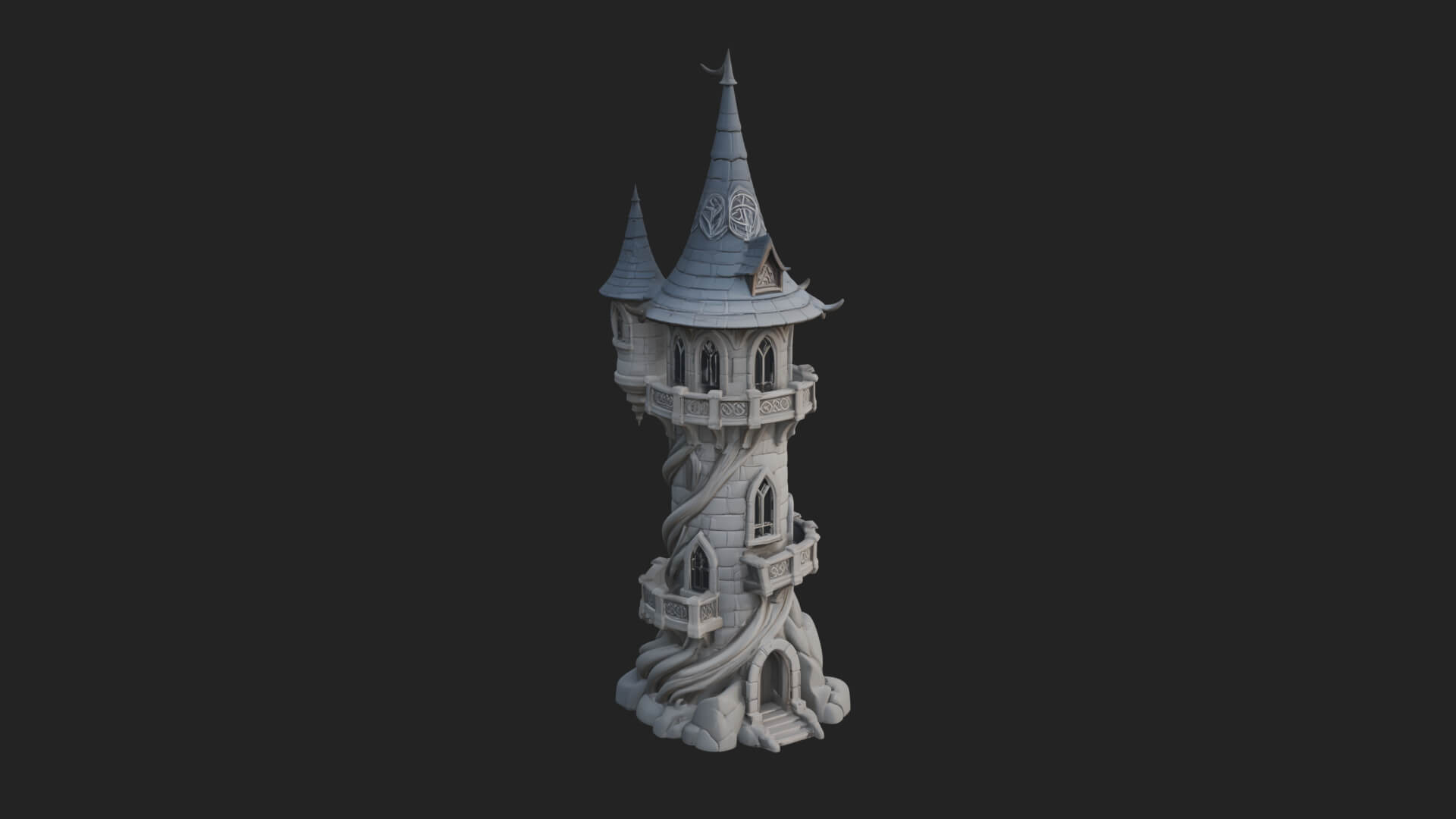 Swirling Fairy Tower Model Design 10 3D Print Model 3D Model