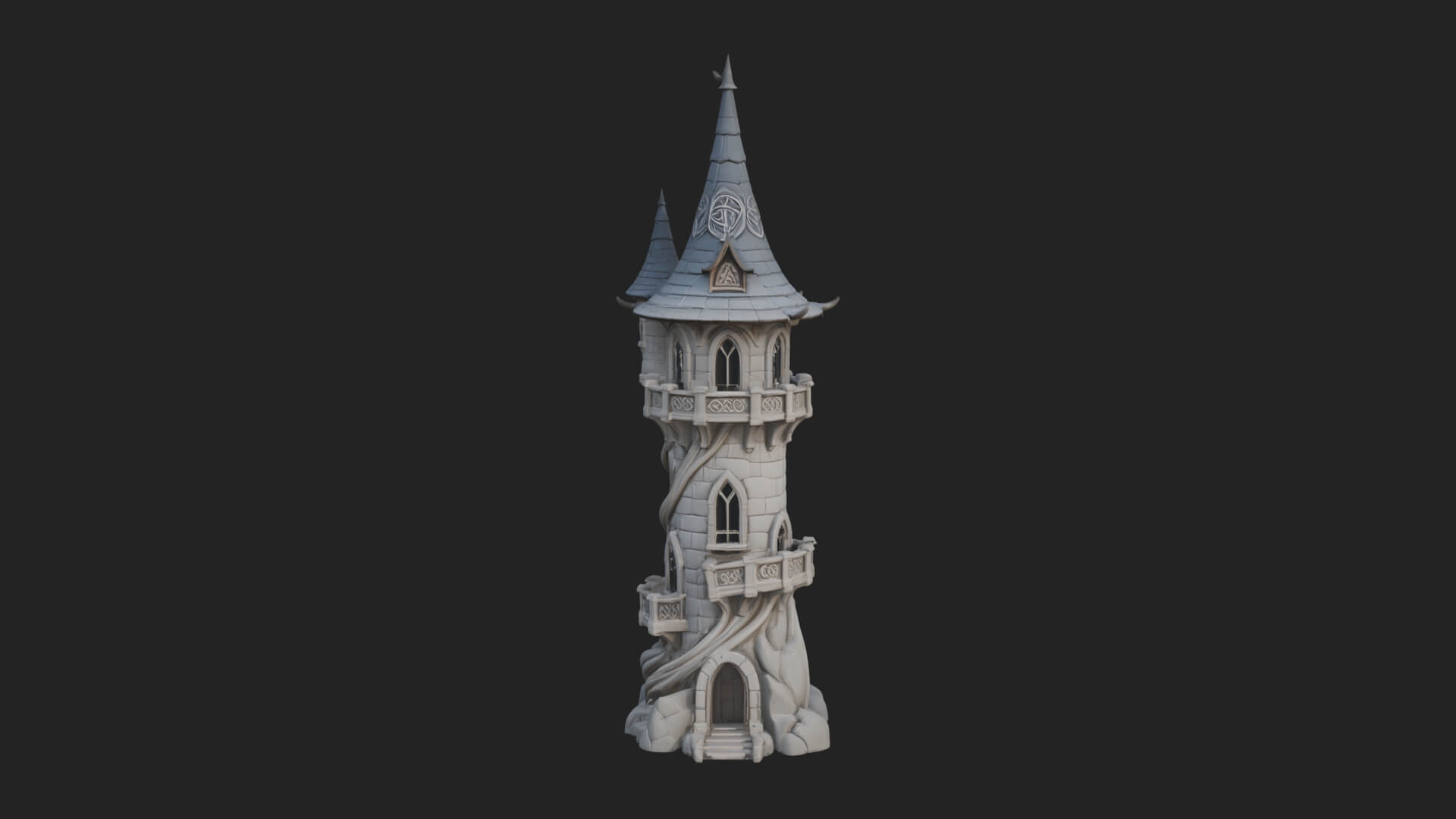 Swirling Fairy Tower Model Design 10 3D Print Model 3D Model