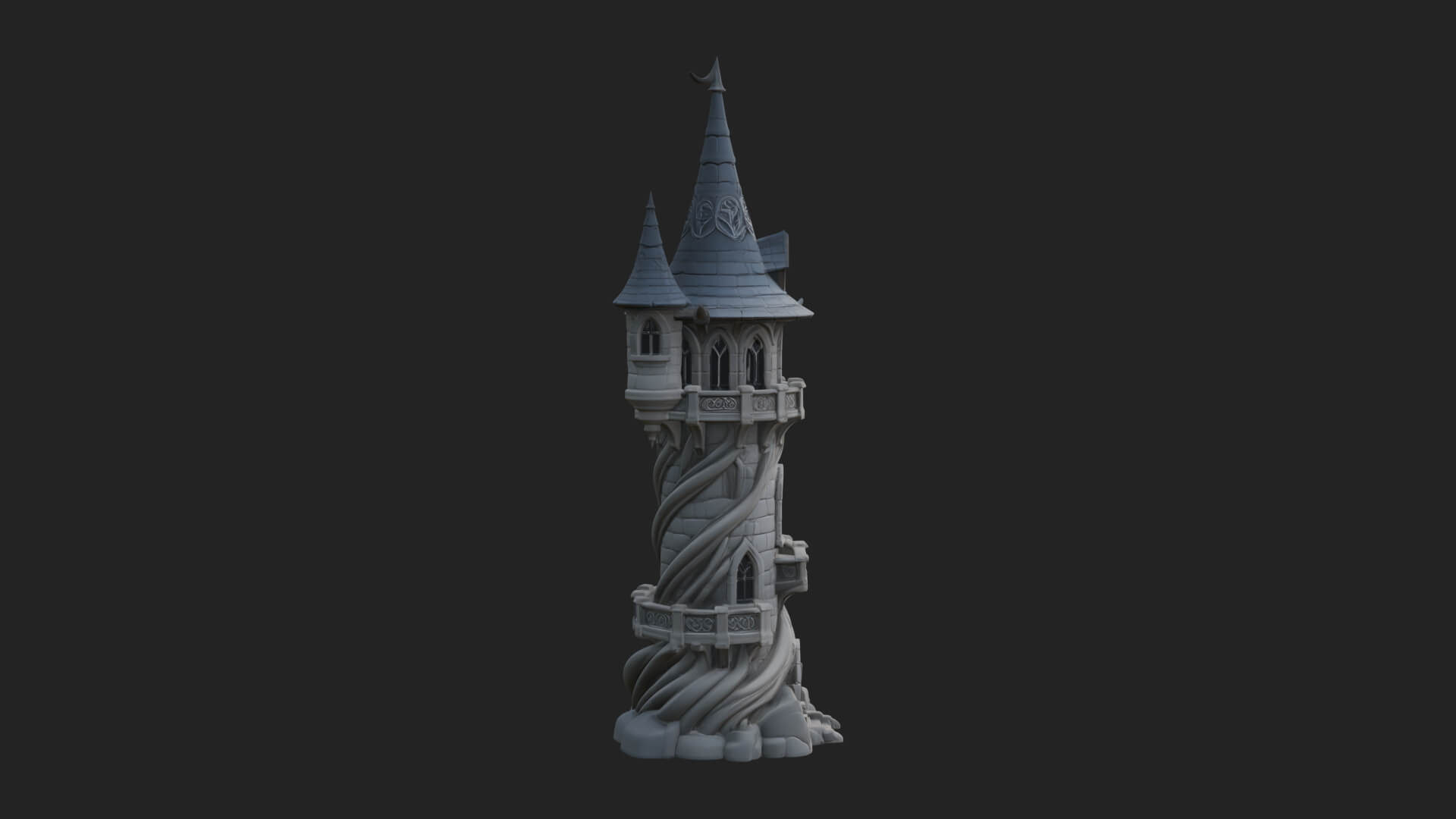 Swirling Fairy Tower Model Design 10 3D Print Model 3D Model