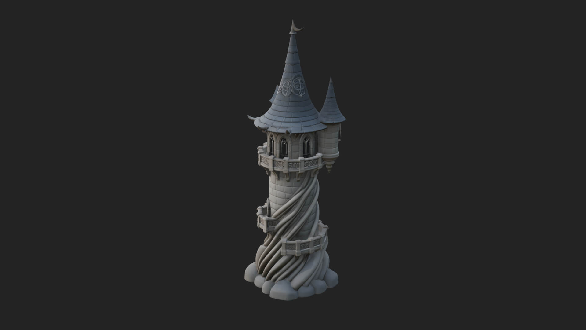 Swirling Fairy Tower Model Design 10 3D Print Model 3D Model