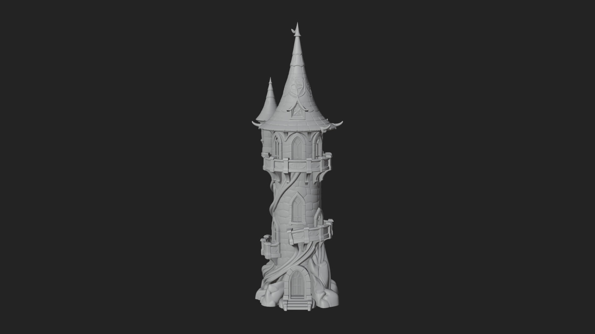 Swirling Fairy Tower Model Design 10 3D Print Model 3D Model