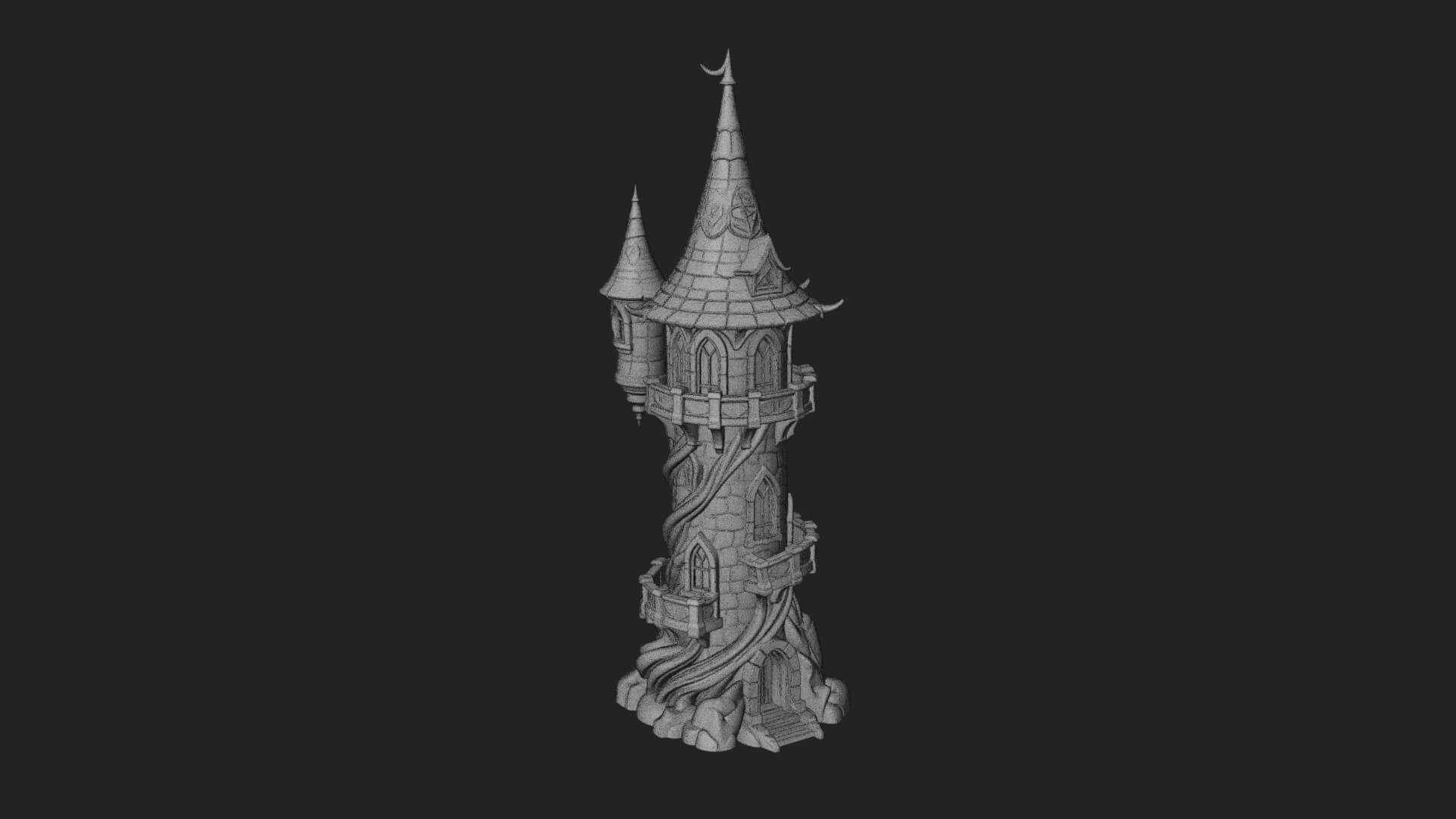 Swirling Fairy Tower Model Design 10 3D Print Model 3D Model