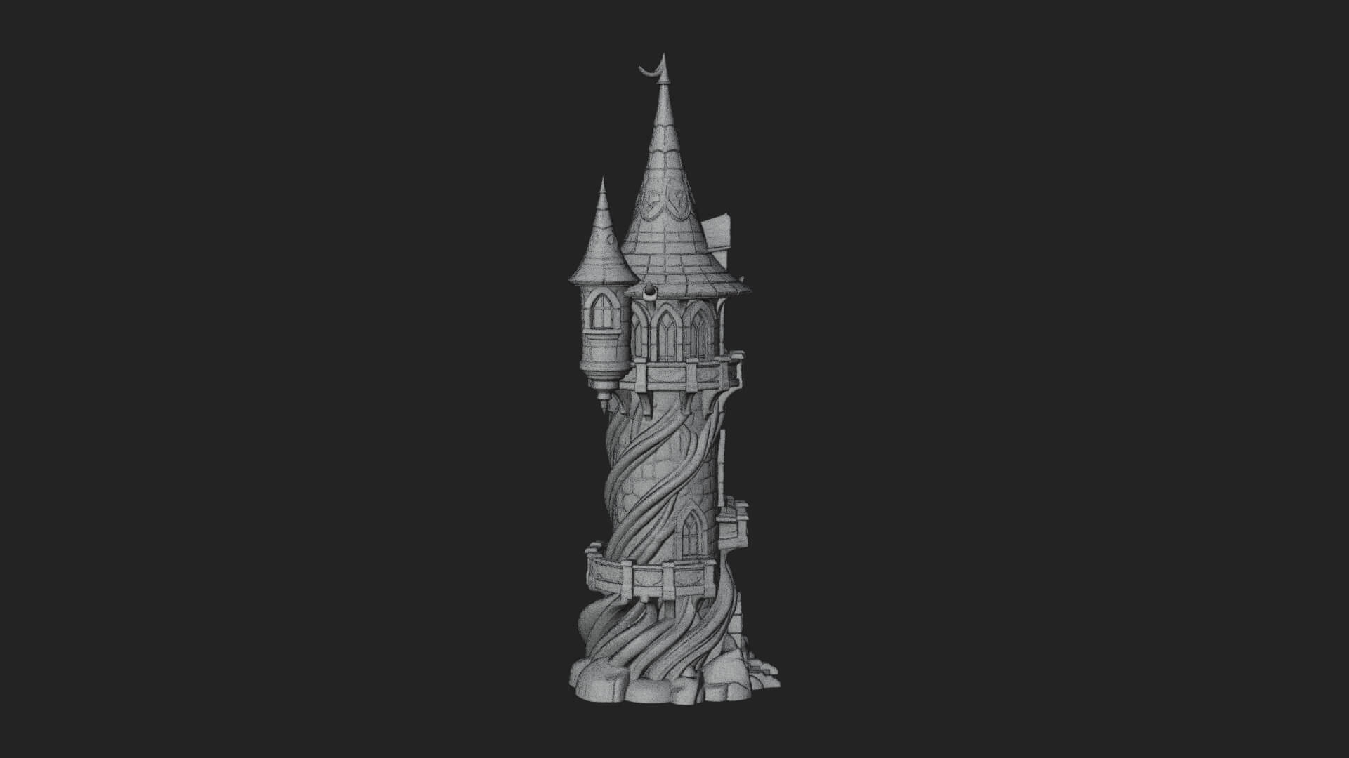 Swirling Fairy Tower Model Design 10 3D Print Model 3D Model