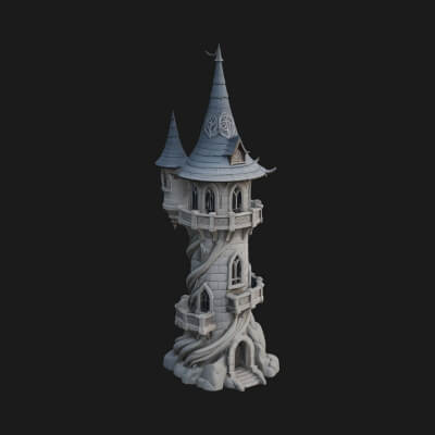 Swirling Fairy Tower Model Design 10 3D Print Model