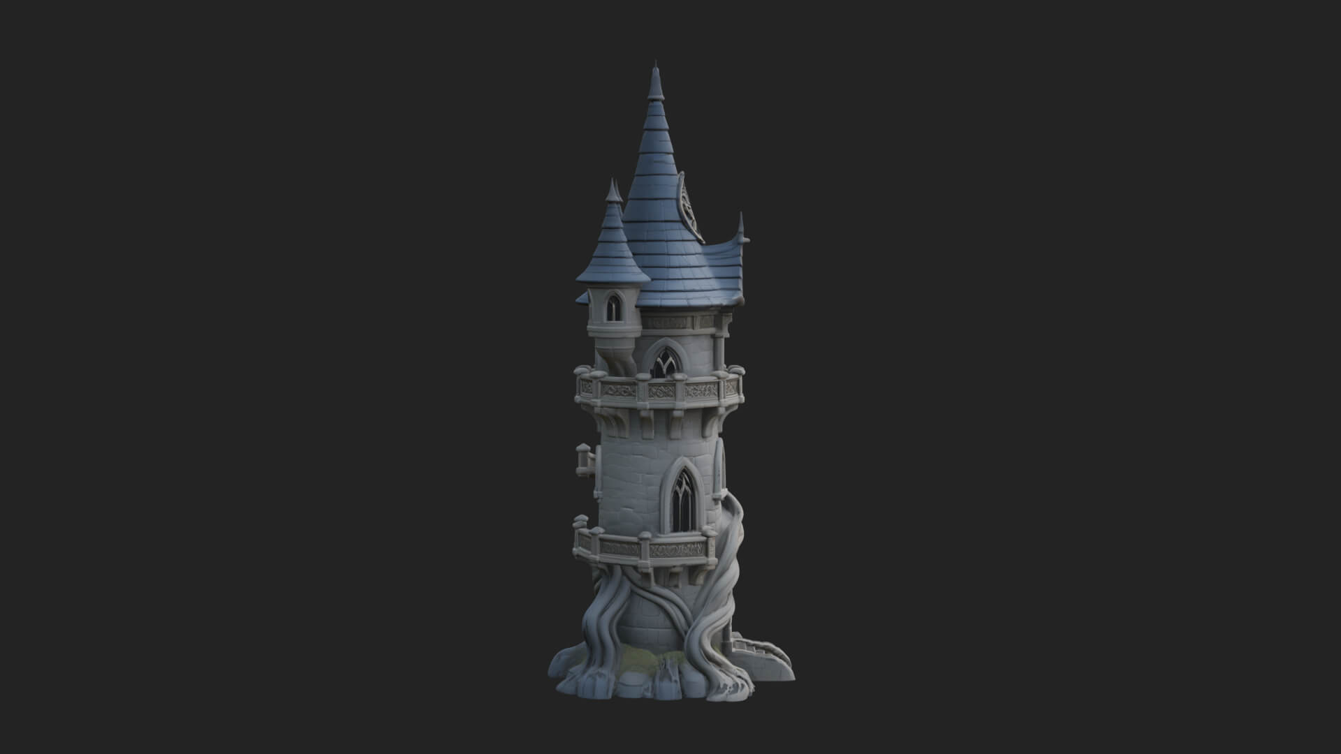 Swirling Fairy Tower Model Design 11 3D Print Model 3D Model