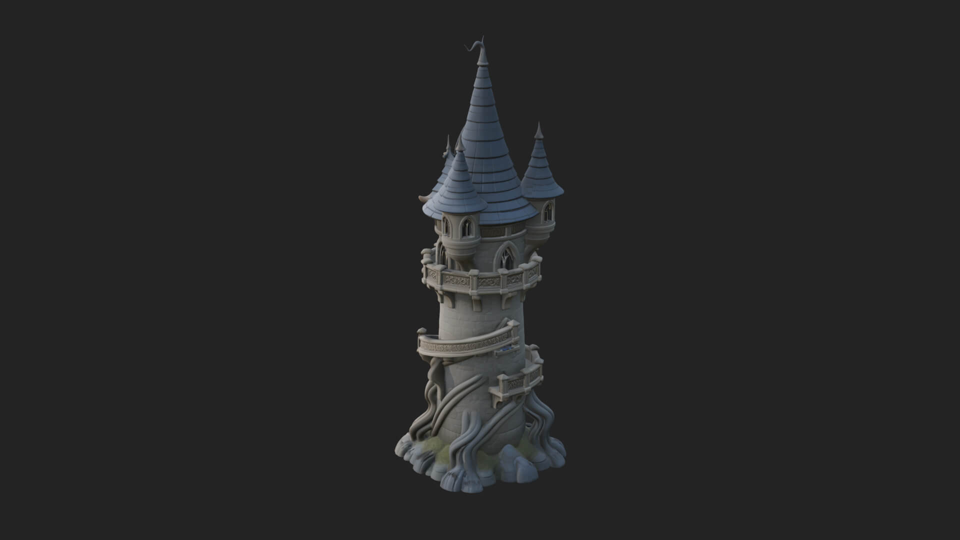 Swirling Fairy Tower Model Design 11 3D Print Model 3D Model