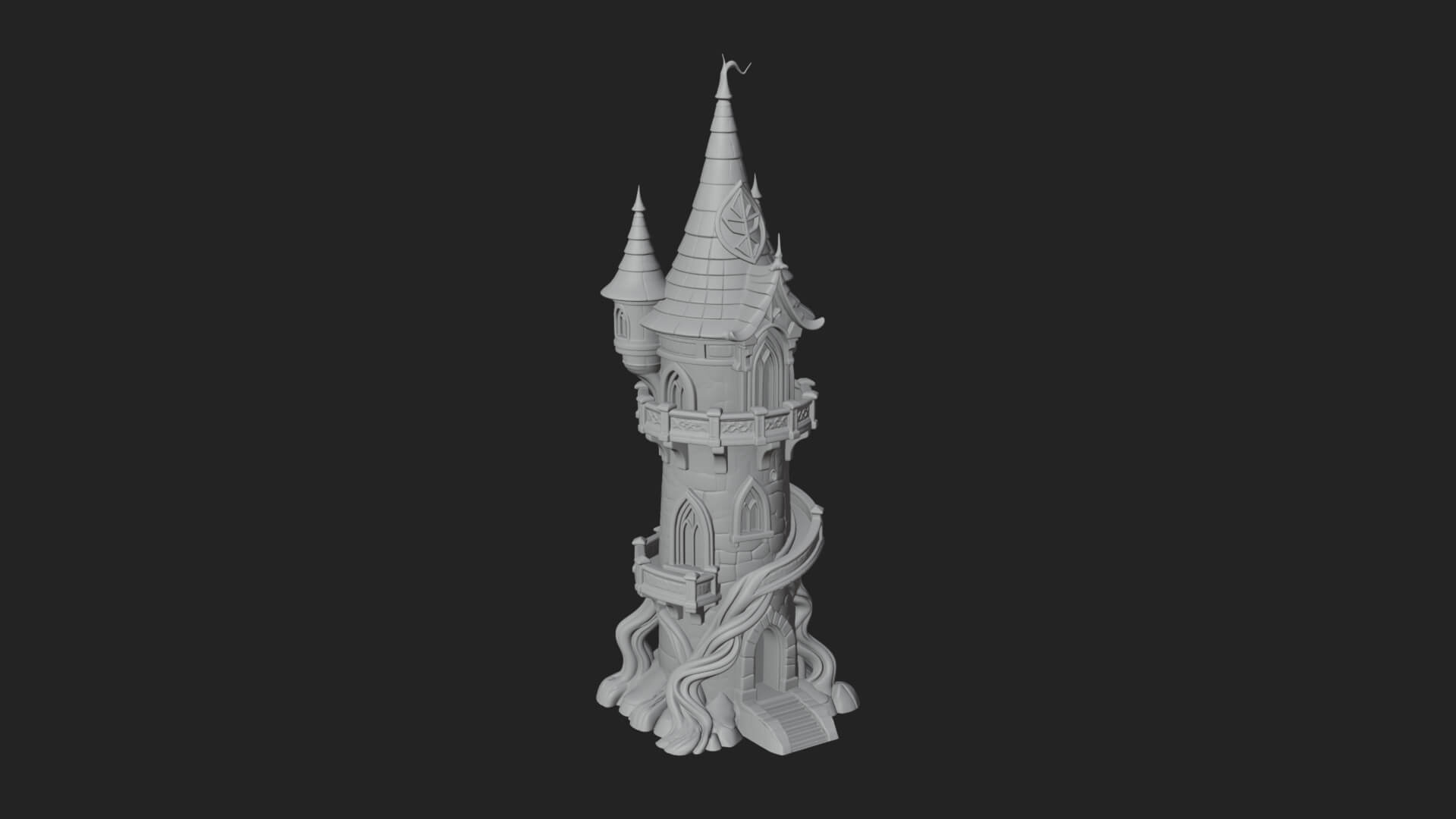 Swirling Fairy Tower Model Design 11 3D Print Model 3D Model