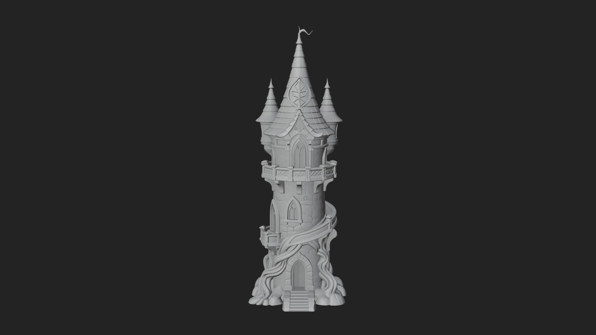 Swirling Fairy Tower Model Design 11 3D Print Model 3D Model