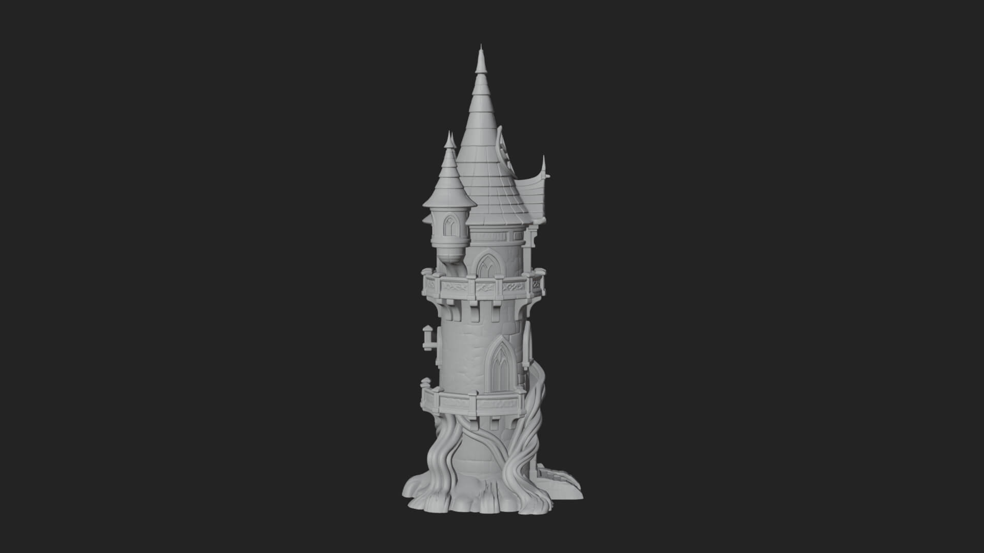 Swirling Fairy Tower Model Design 11 3D Print Model 3D Model