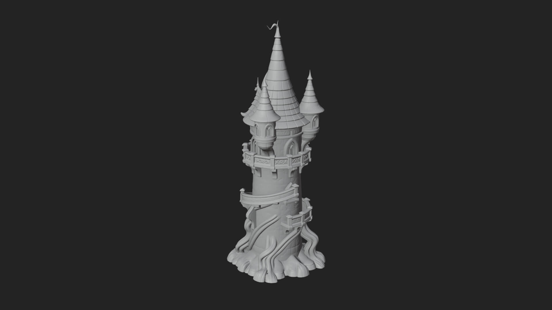 Swirling Fairy Tower Model Design 11 3D Print Model 3D Model