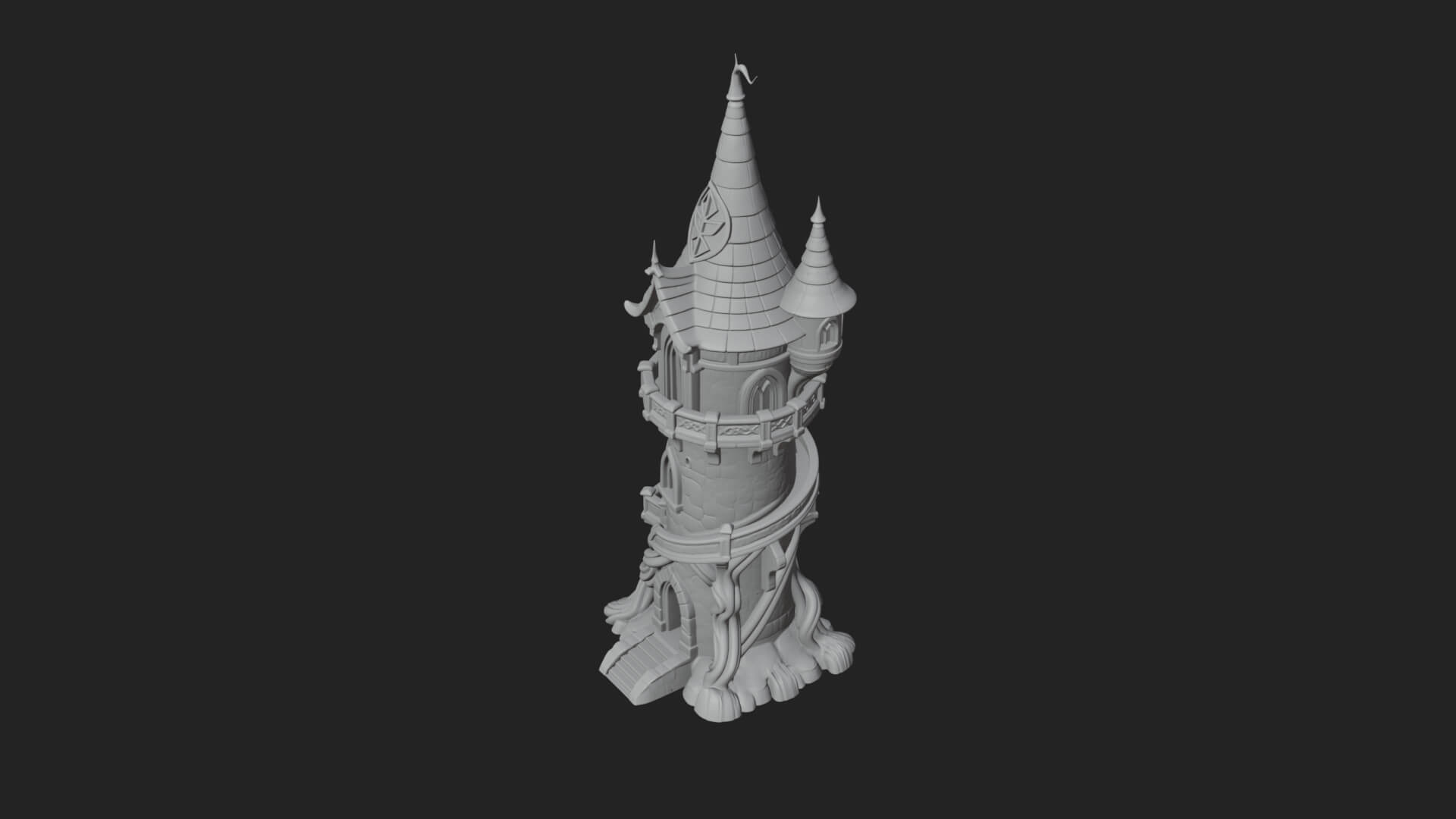 Swirling Fairy Tower Model Design 11 3D Print Model 3D Model