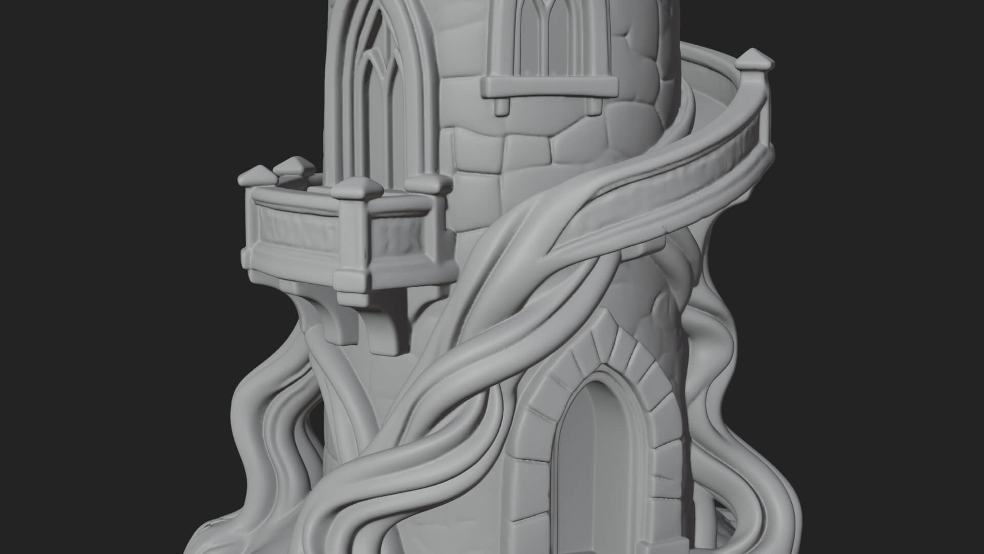 Swirling Fairy Tower Model Design 11 3D Print Model 3D Model