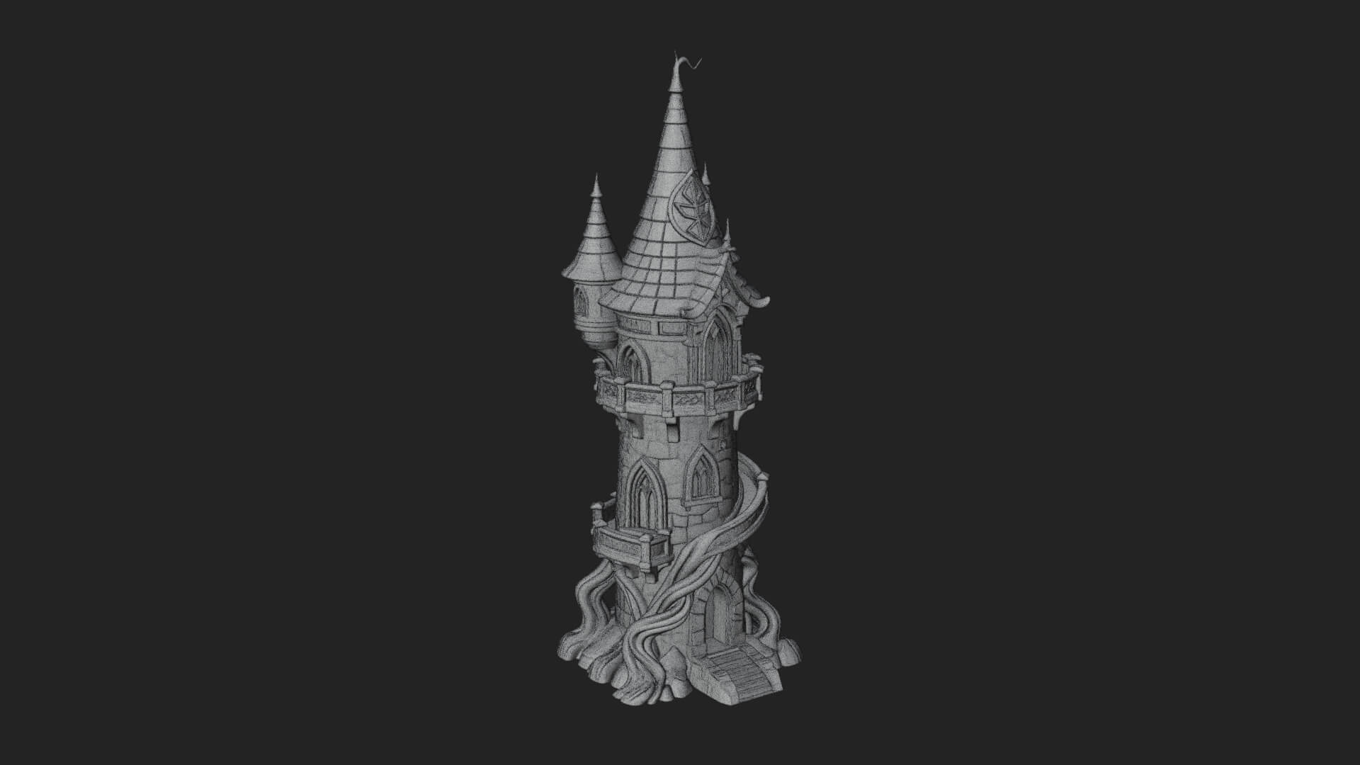 Swirling Fairy Tower Model Design 11 3D Print Model 3D Model