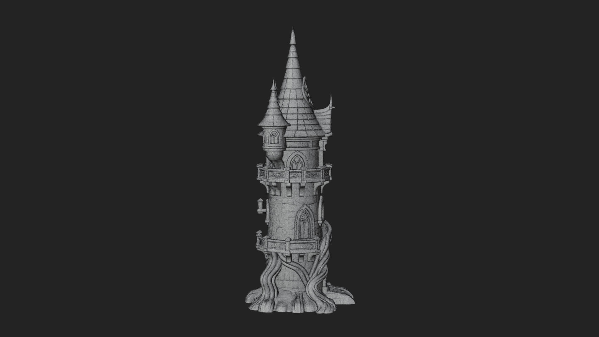 Swirling Fairy Tower Model Design 11 3D Print Model 3D Model
