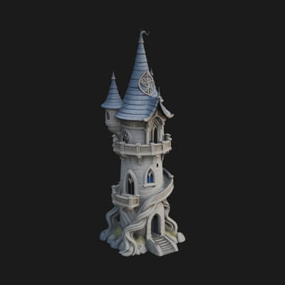 Swirling Fairy Tower Model Design 11 3D Print Model