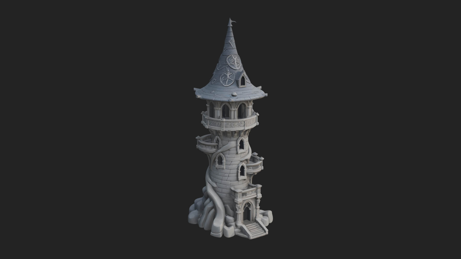 Swirling Fairy Tower Model Design 12 3D Print Model 3D Model