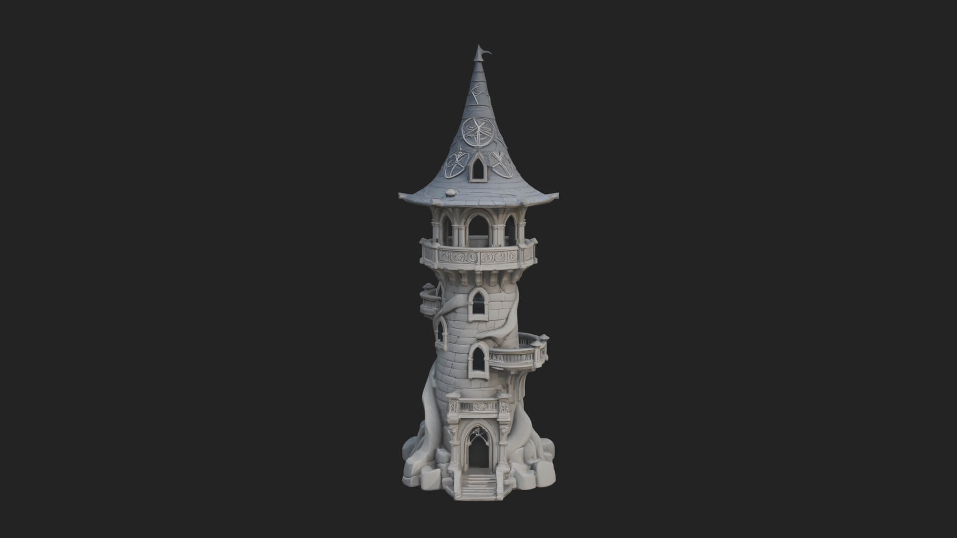 Swirling Fairy Tower Model Design 12 3D Print Model 3D Model
