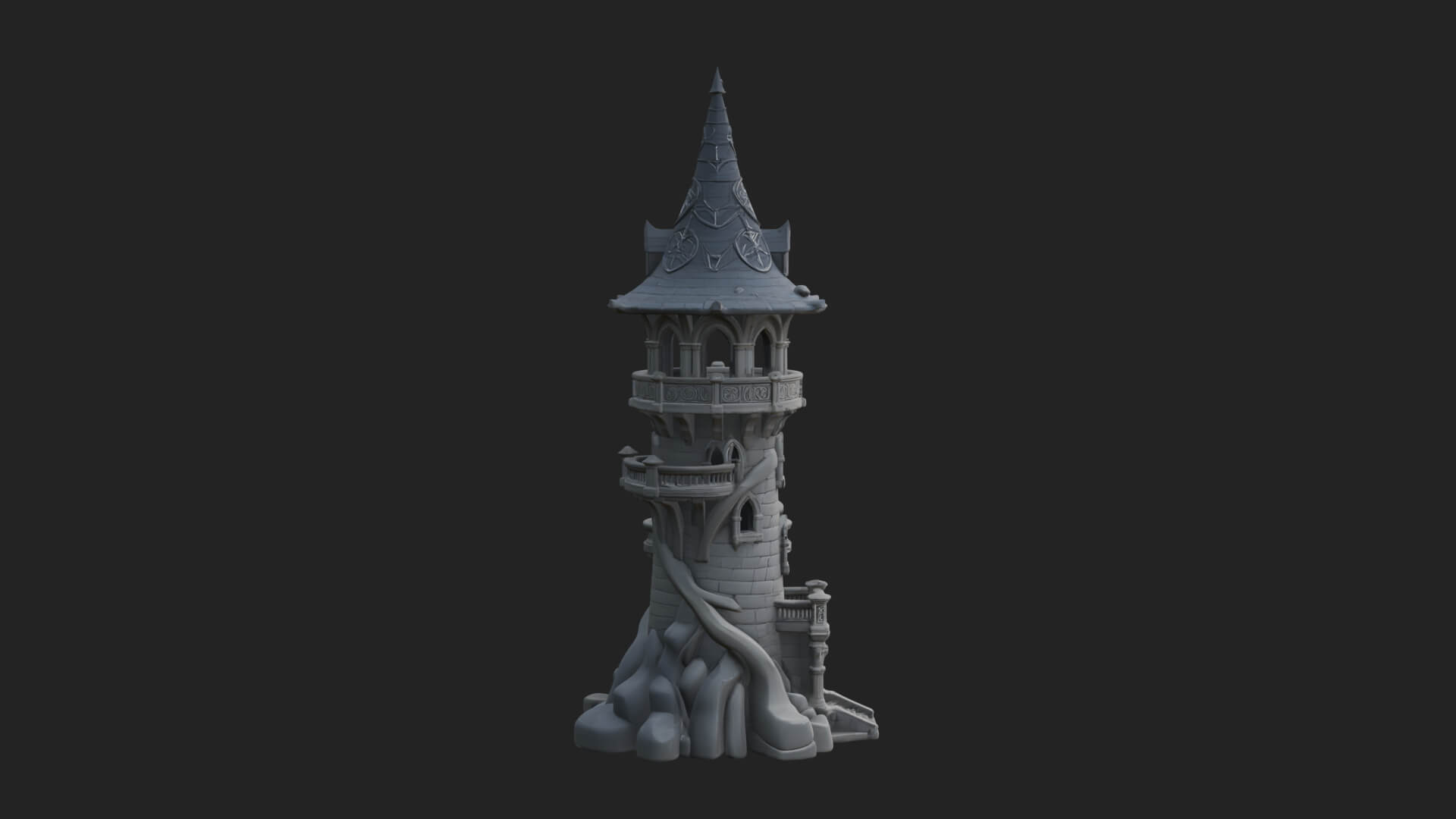 Swirling Fairy Tower Model Design 12 3D Print Model 3D Model