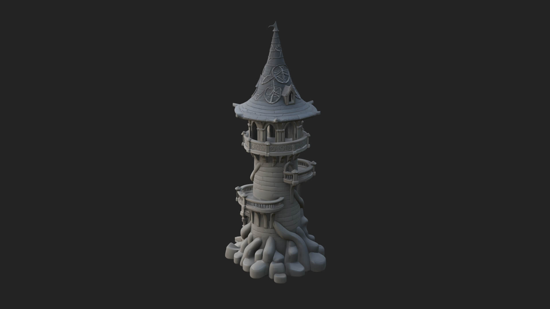 Swirling Fairy Tower Model Design 12 3D Print Model 3D Model