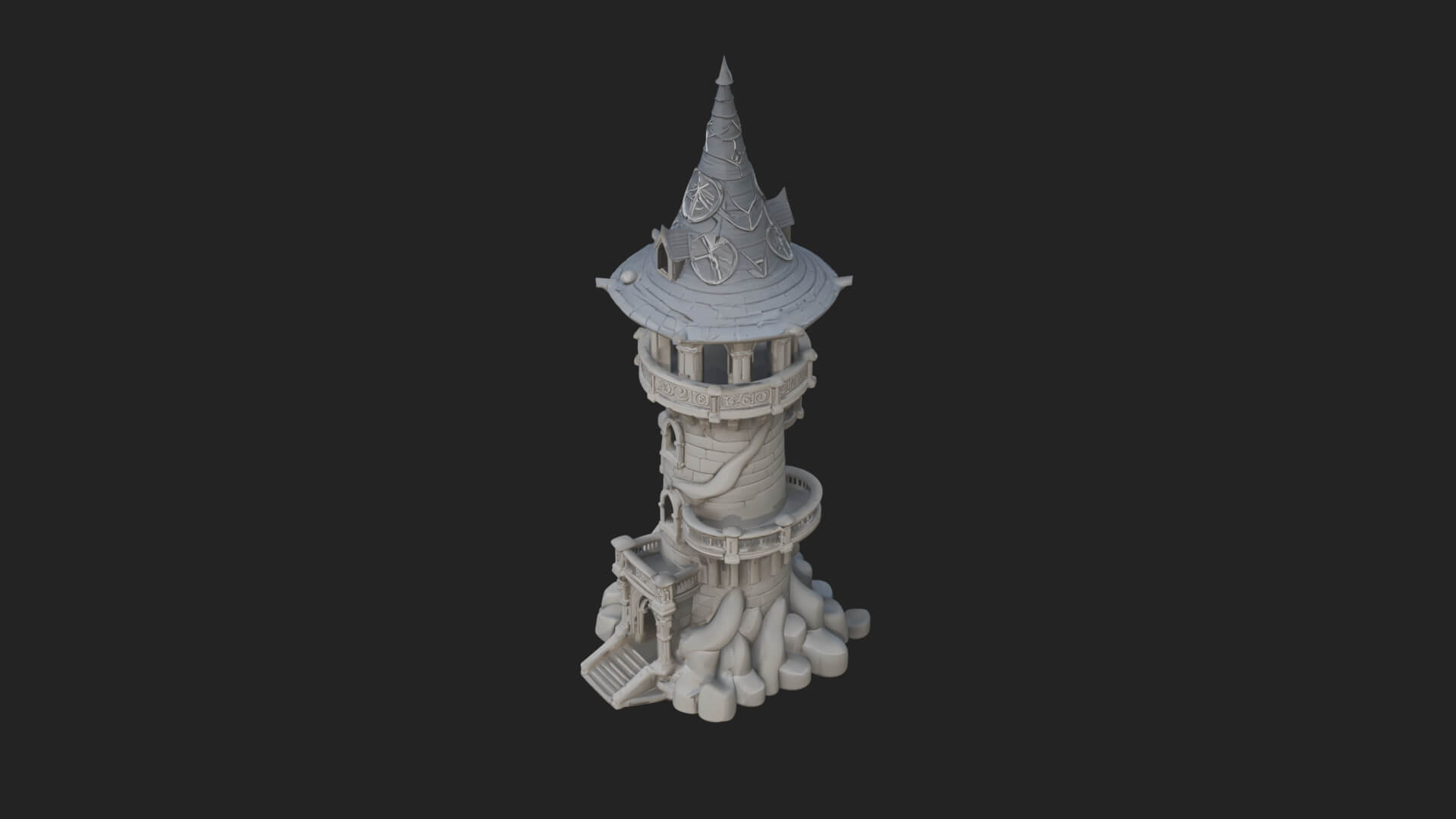 Swirling Fairy Tower Model Design 12 3D Print Model 3D Model