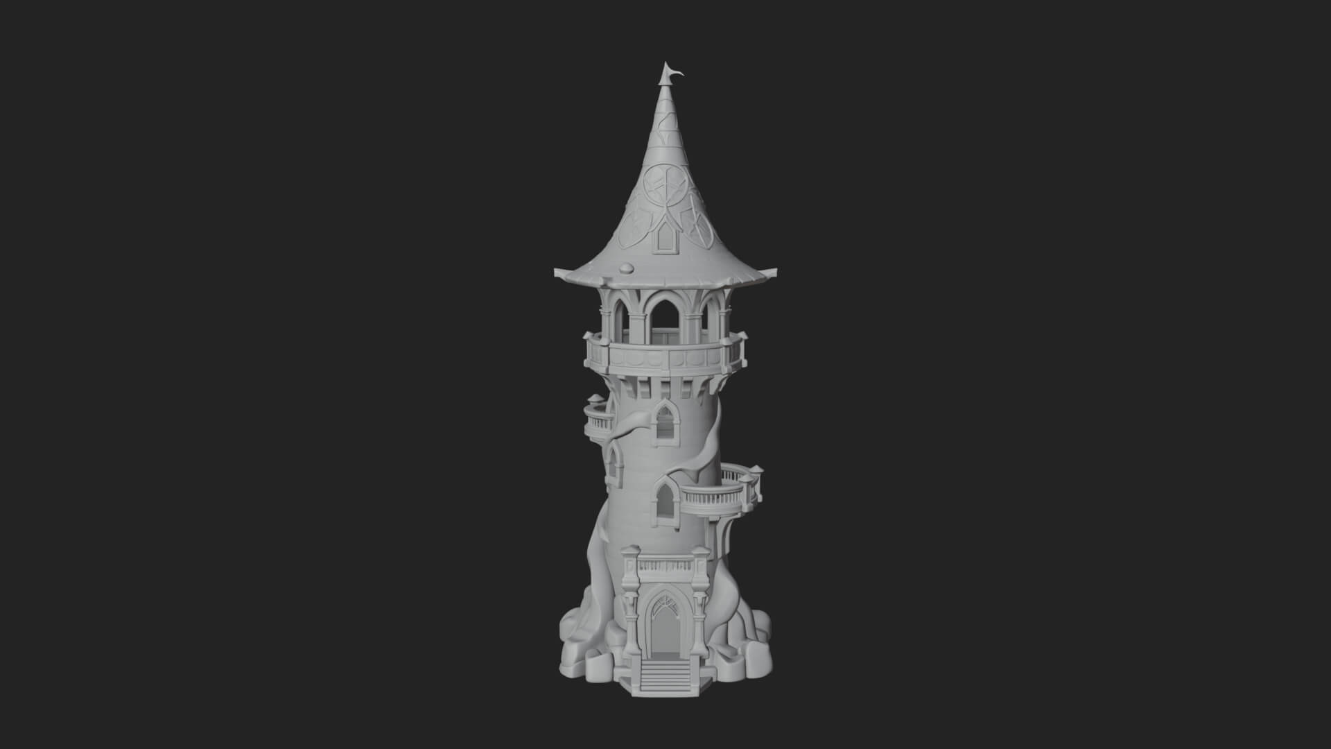 Swirling Fairy Tower Model Design 12 3D Print Model 3D Model