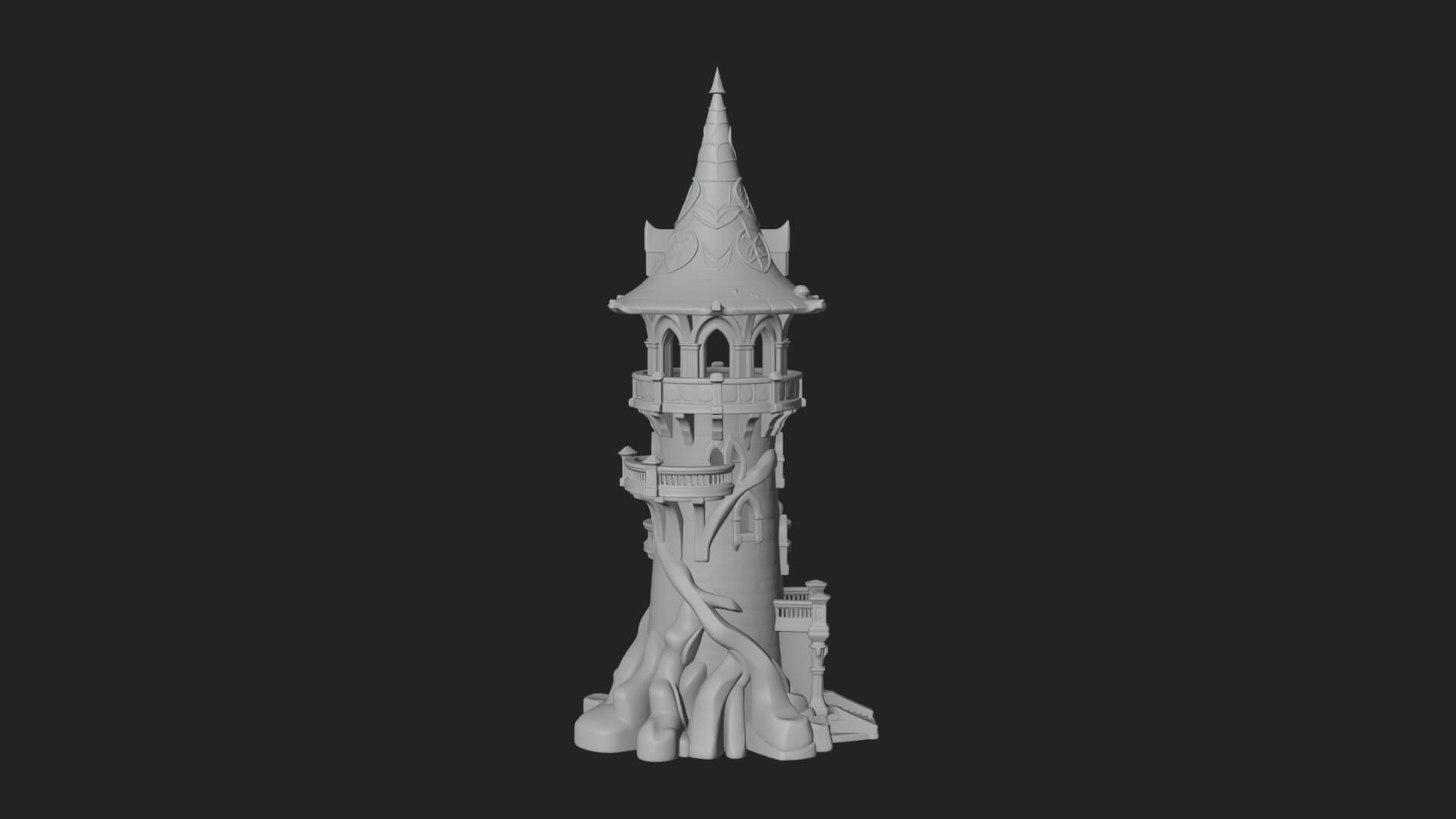 Swirling Fairy Tower Model Design 12 3D Print Model 3D Model