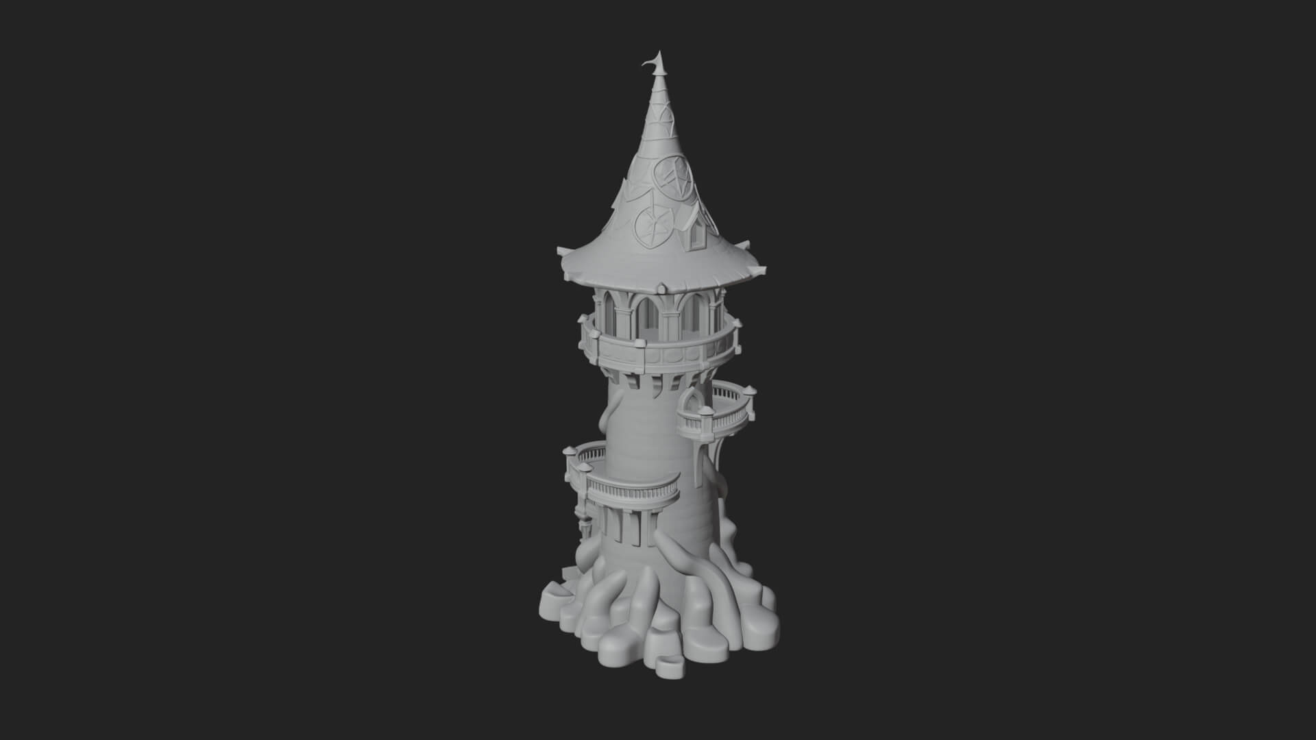 Swirling Fairy Tower Model Design 12 3D Print Model 3D Model