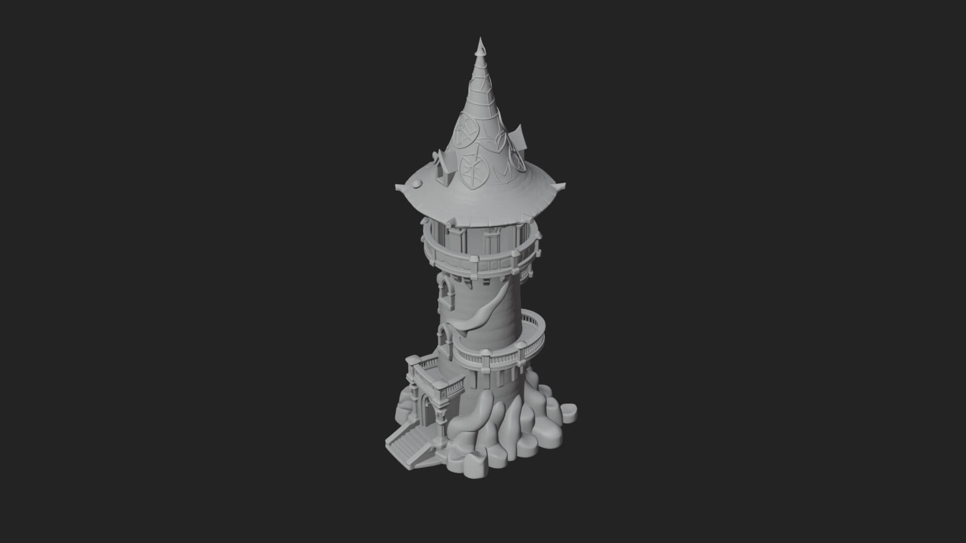 Swirling Fairy Tower Model Design 12 3D Print Model 3D Model