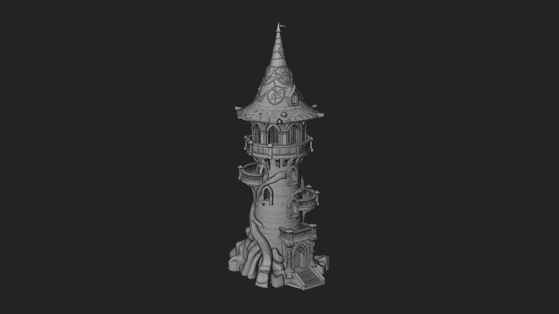 Swirling Fairy Tower Model Design 12 3D Print Model 3D Model