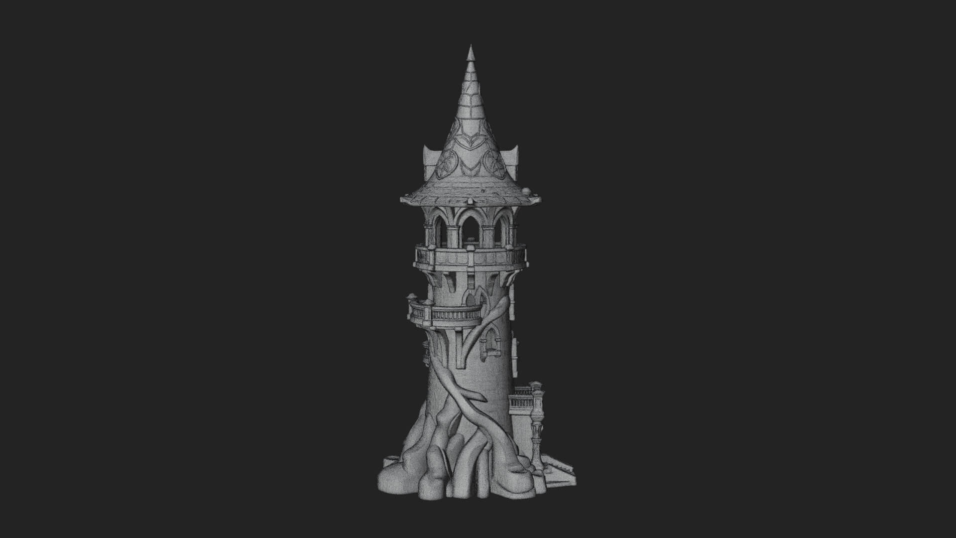 Swirling Fairy Tower Model Design 12 3D Print Model 3D Model