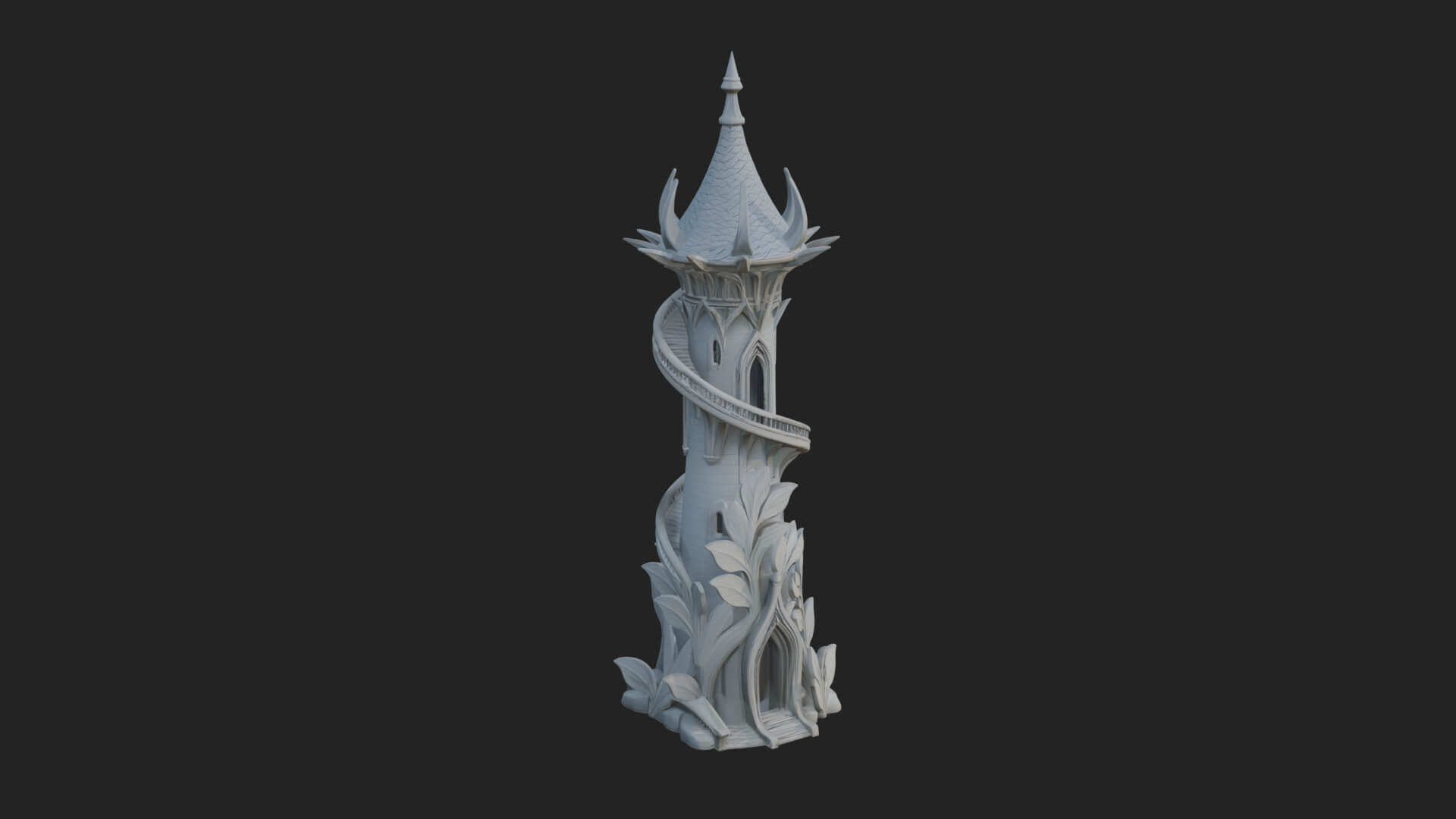 Swirling Fairy Tower Model Design 5 3D Print Model 3D Model