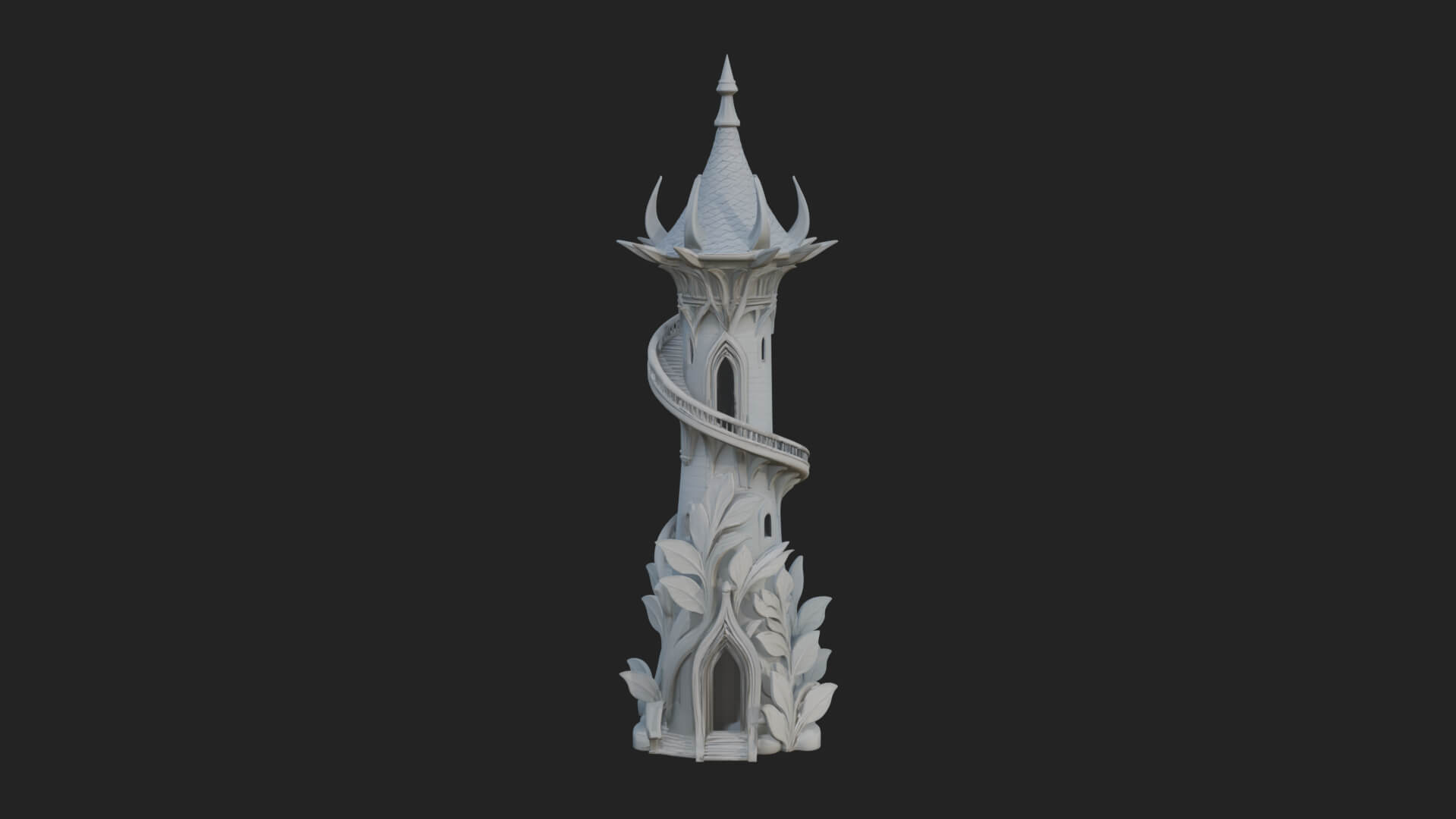Swirling Fairy Tower Model Design 5 3D Print Model 3D Model