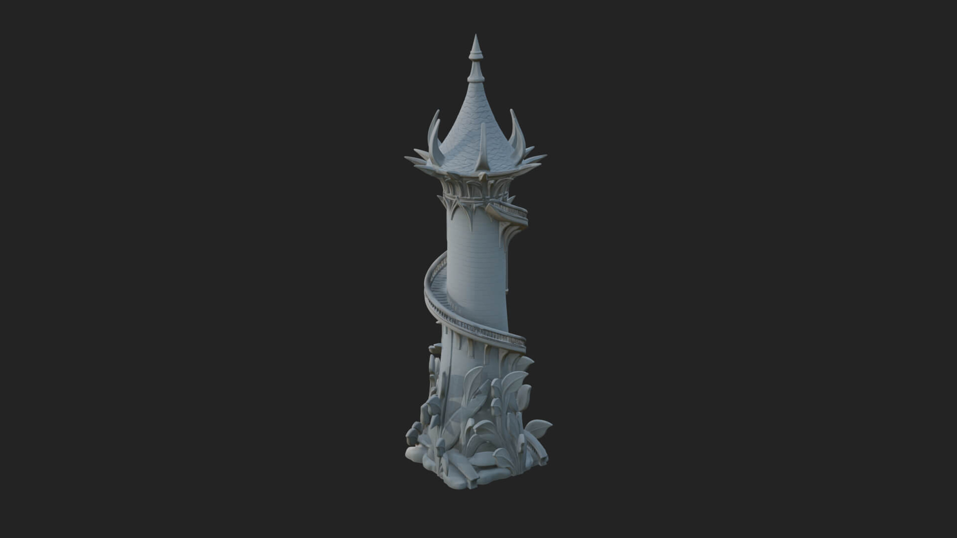 Swirling Fairy Tower Model Design 5 3D Print Model 3D Model