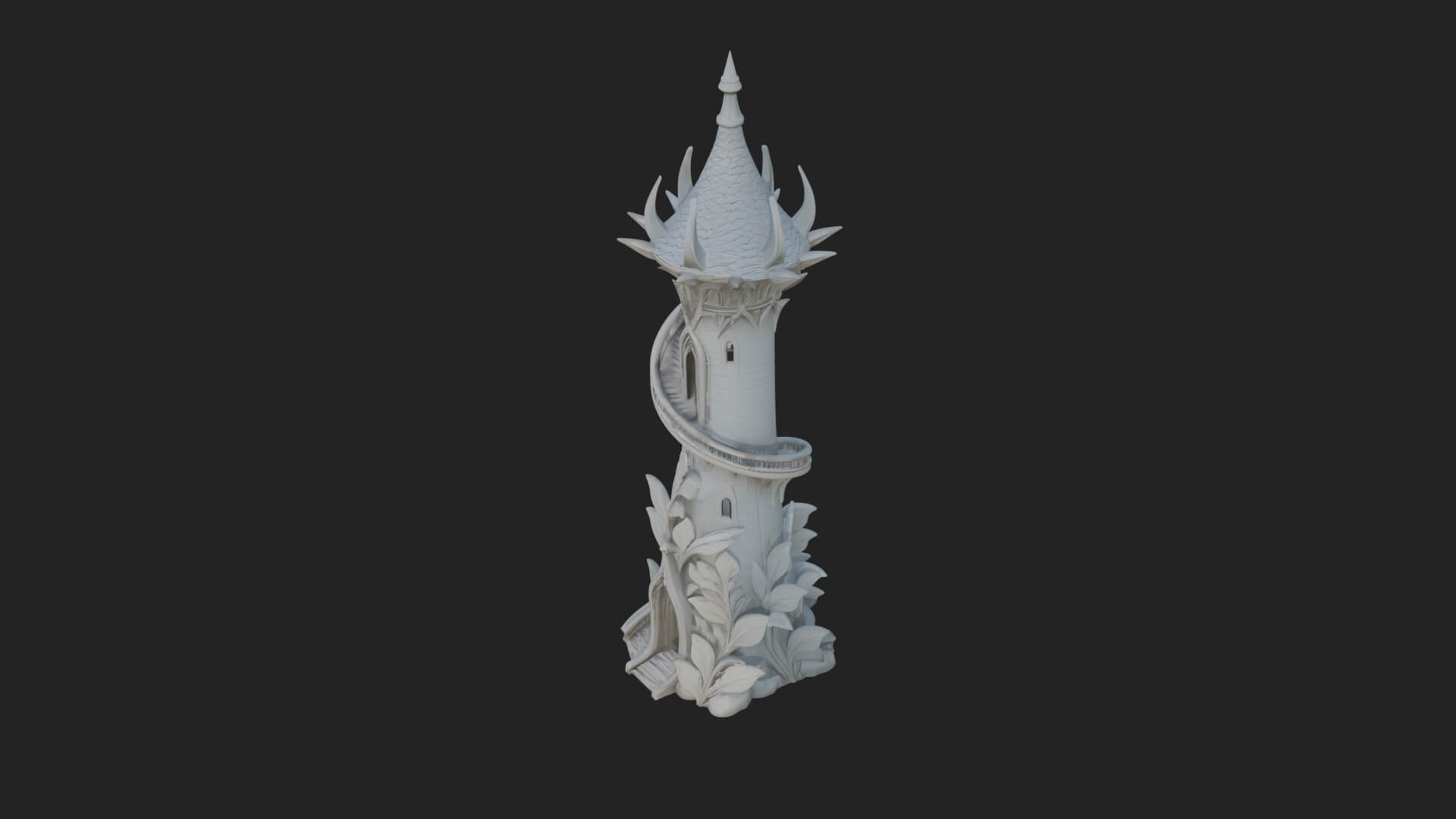 Swirling Fairy Tower Model Design 5 3D Print Model 3D Model