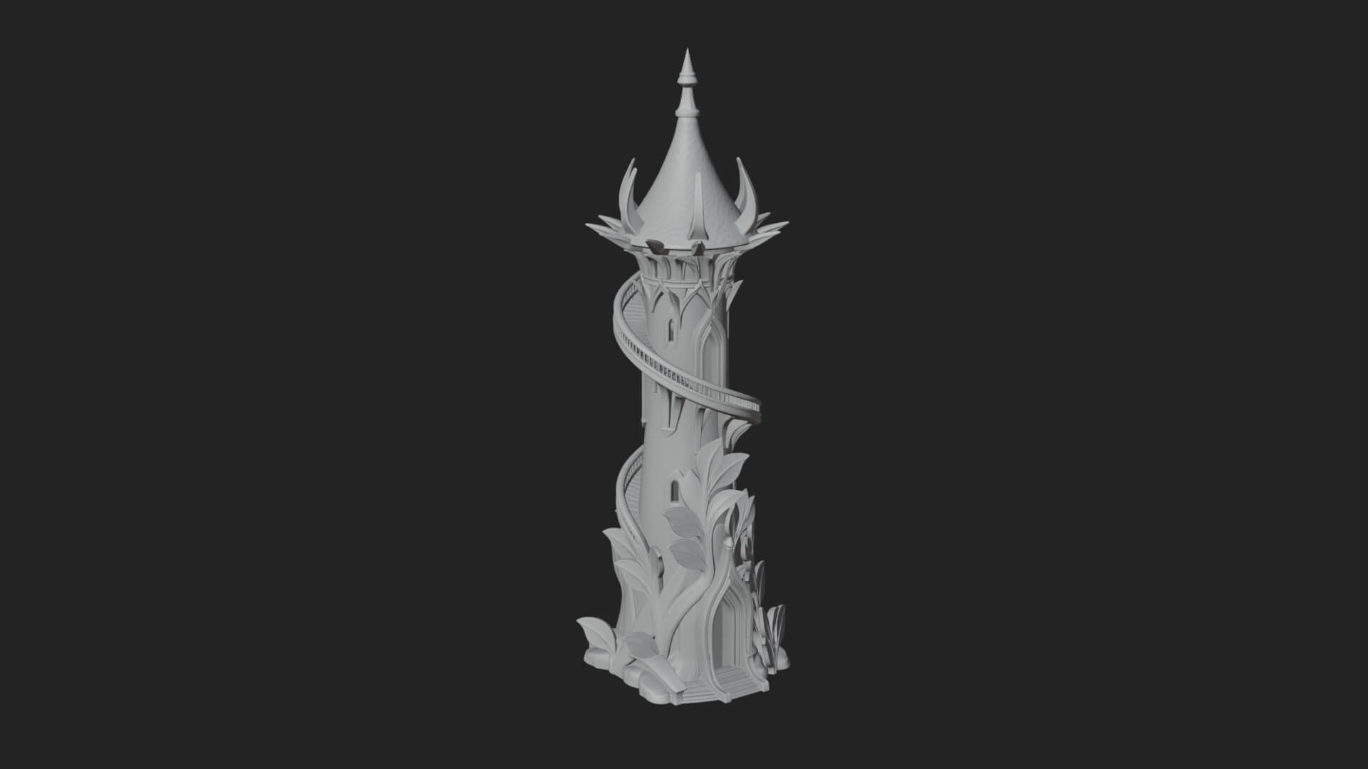 Swirling Fairy Tower Model Design 5 3D Print Model 3D Model