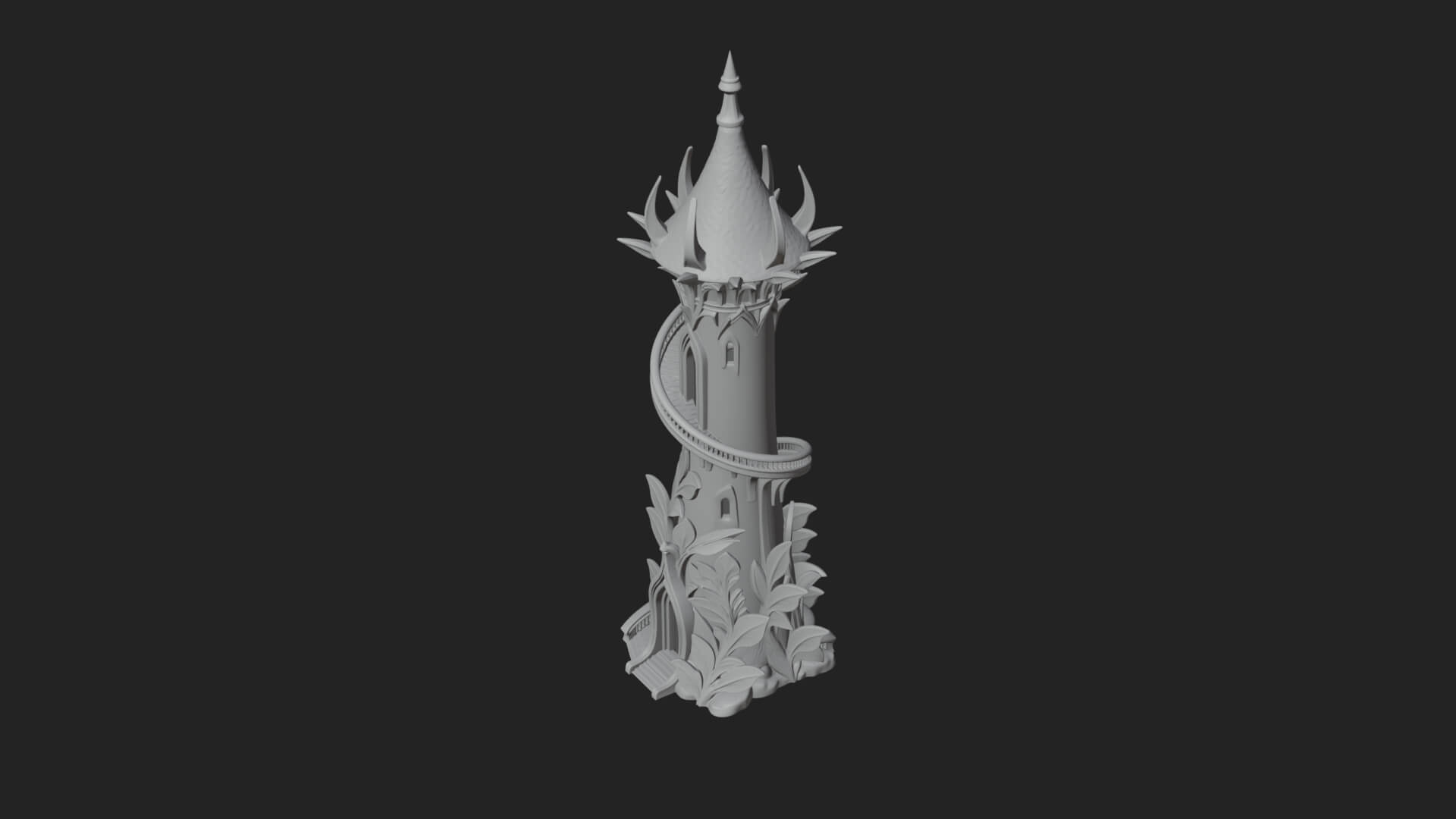 Swirling Fairy Tower Model Design 5 3D Print Model 3D Model