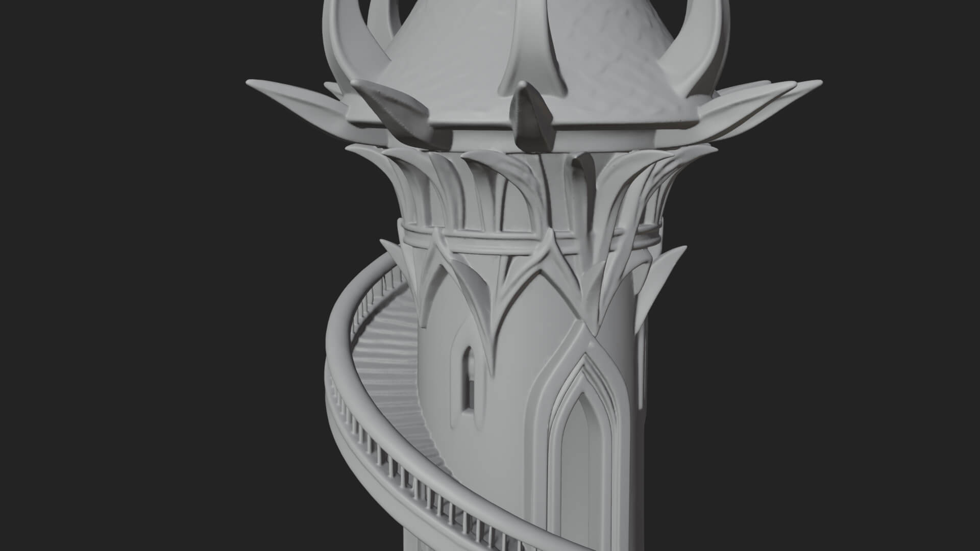 Swirling Fairy Tower Model Design 5 3D Print Model 3D Model