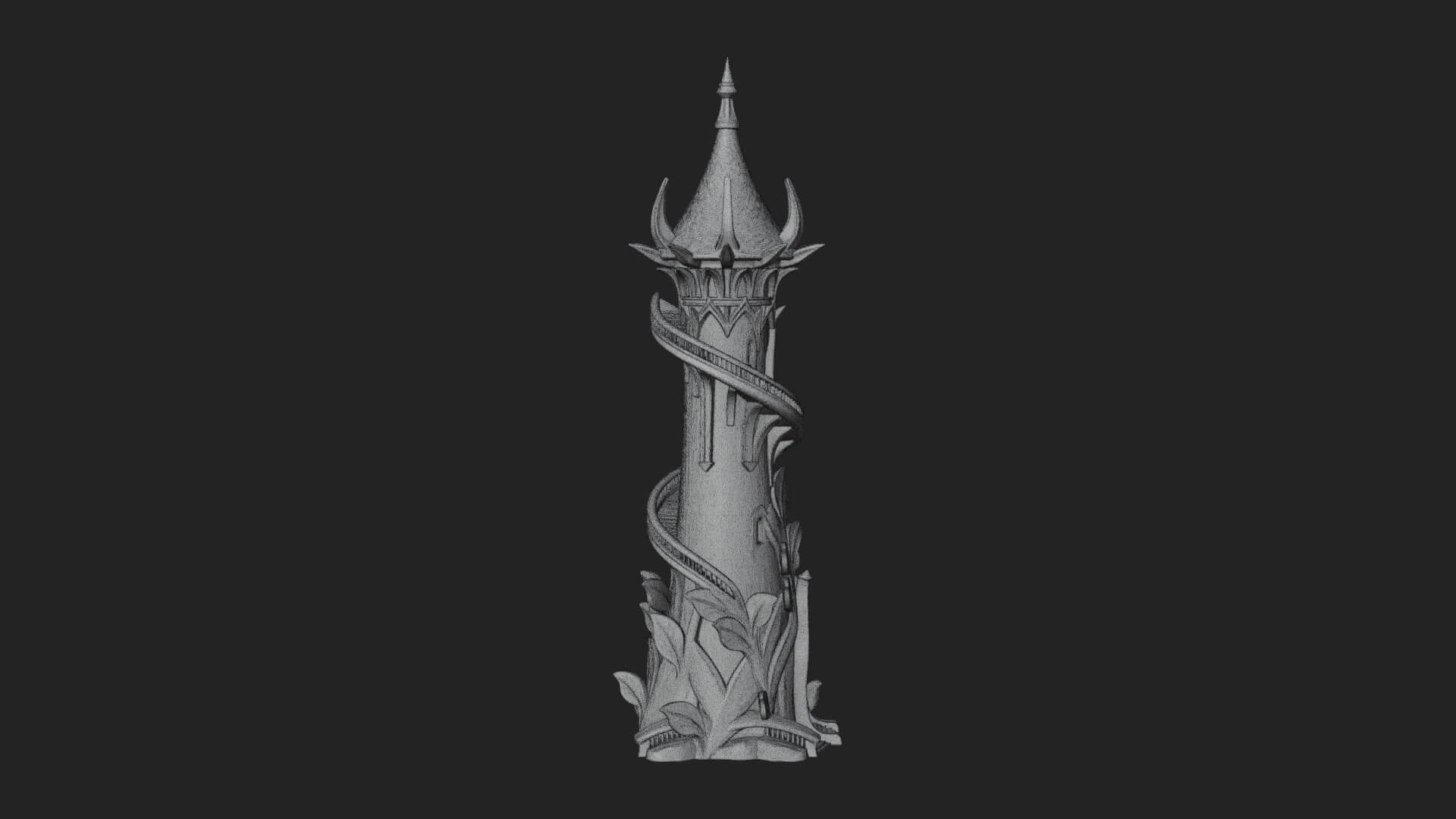 Swirling Fairy Tower Model Design 5 3D Print Model 3D Model