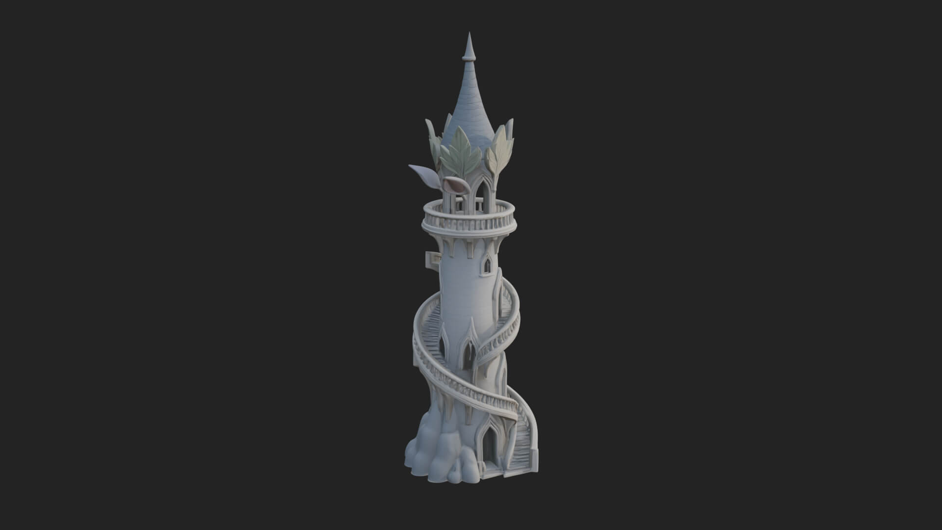 Swirling Fairy Tower Model Design 6 3D Print Model 3D Model