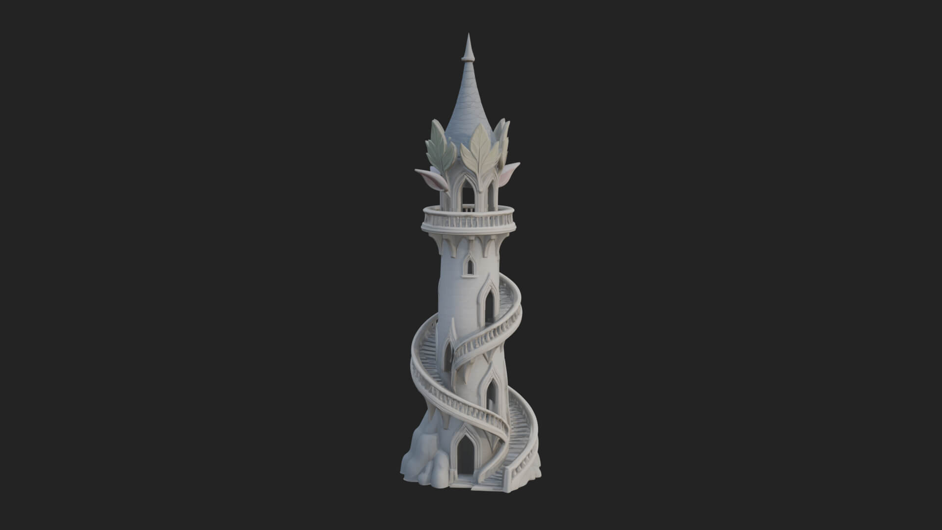 Swirling Fairy Tower Model Design 6 3D Print Model 3D Model