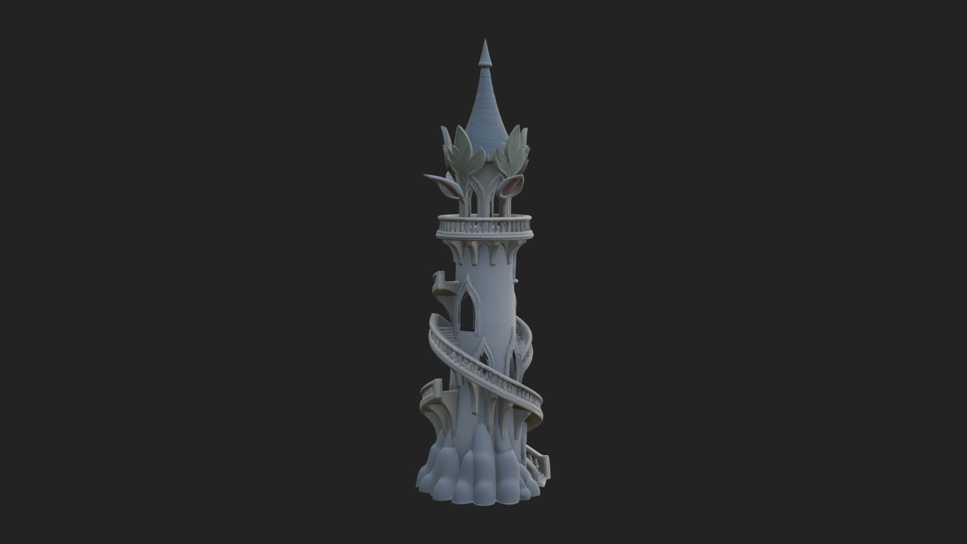 Swirling Fairy Tower Model Design 6 3D Print Model 3D Model