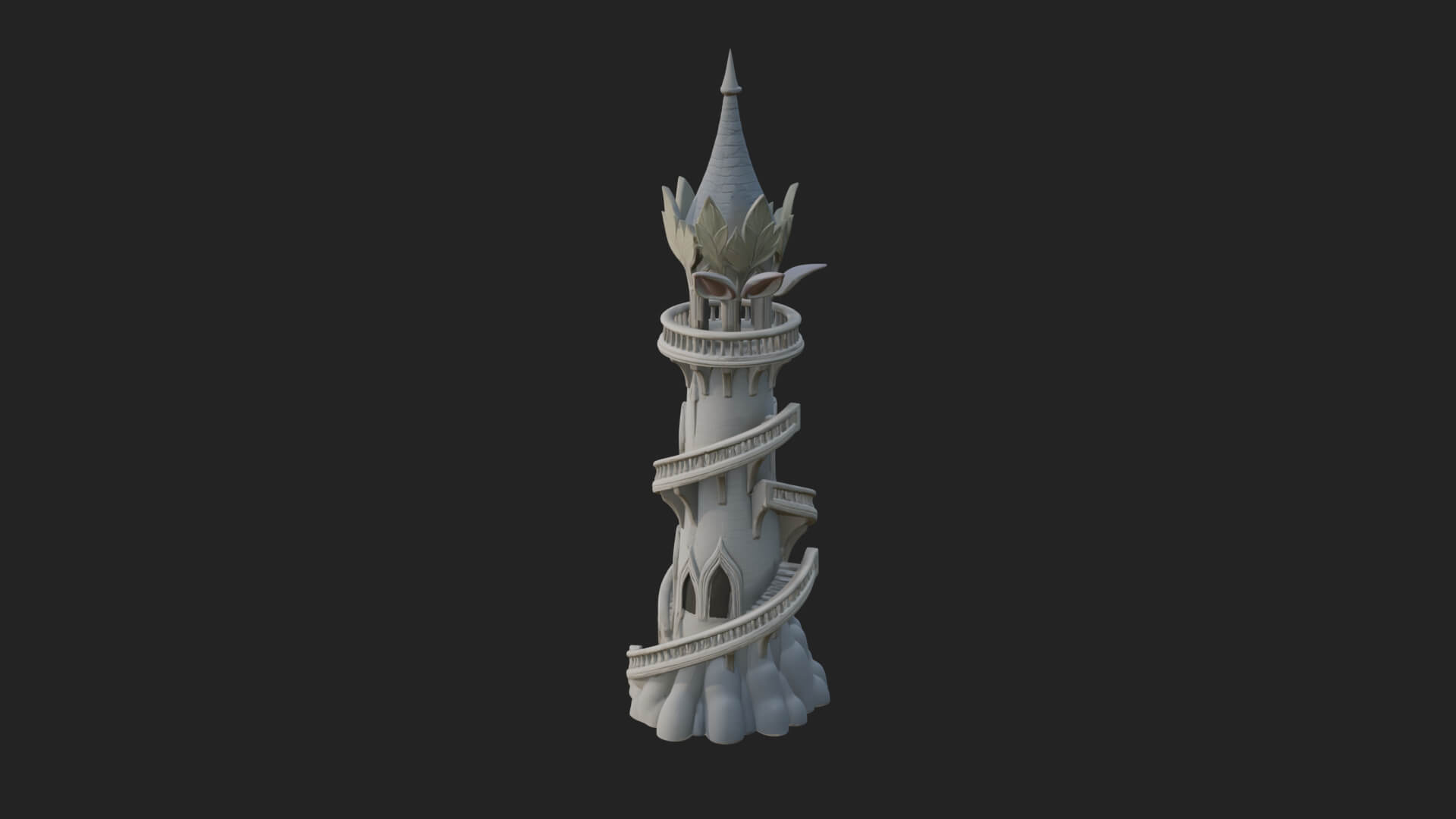 Swirling Fairy Tower Model Design 6 3D Print Model 3D Model