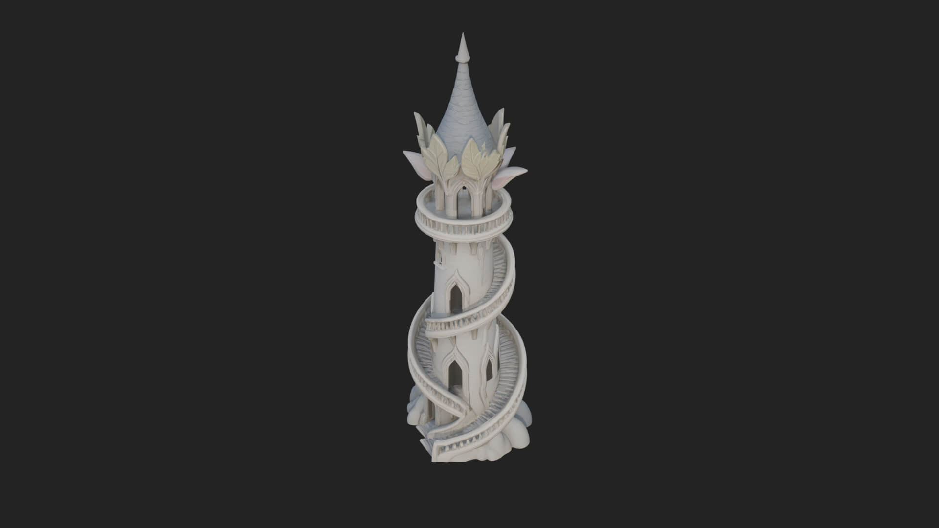 Swirling Fairy Tower Model Design 6 3D Print Model 3D Model