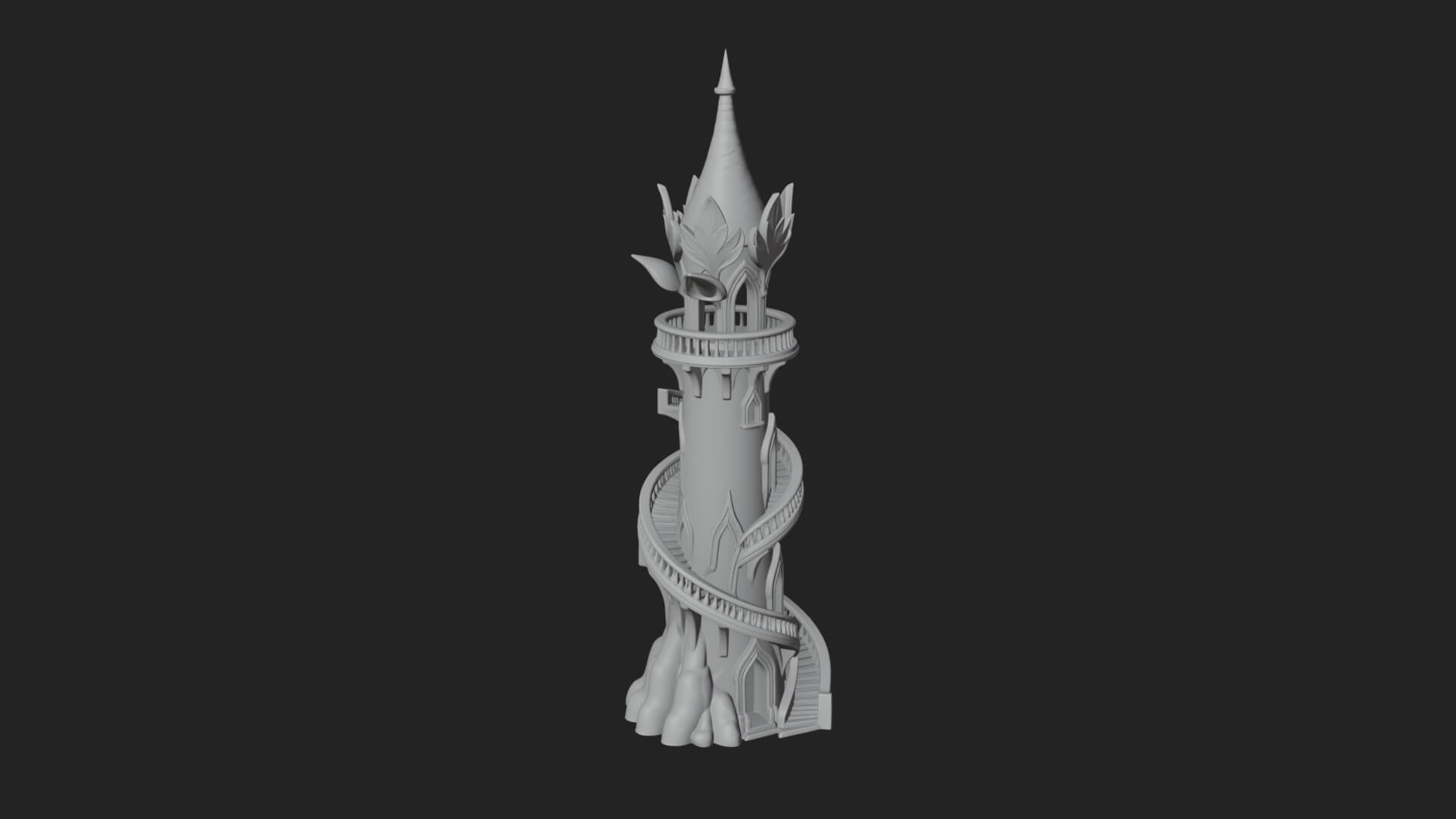 Swirling Fairy Tower Model Design 6 3D Print Model 3D Model